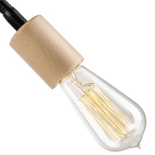 Plafonnier KASSIDY Noir Bois Moderne flexible