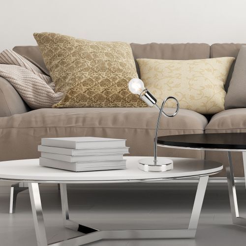 Lampe de table MADALYNN Chrome Moderne H:32cm Métal