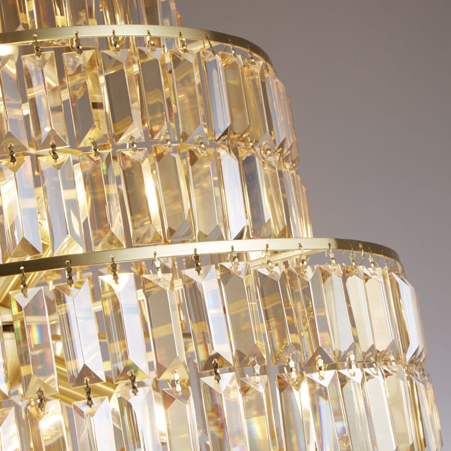 Elégante lampe à suspendre verre métal Ø60 cm E14 en laiton