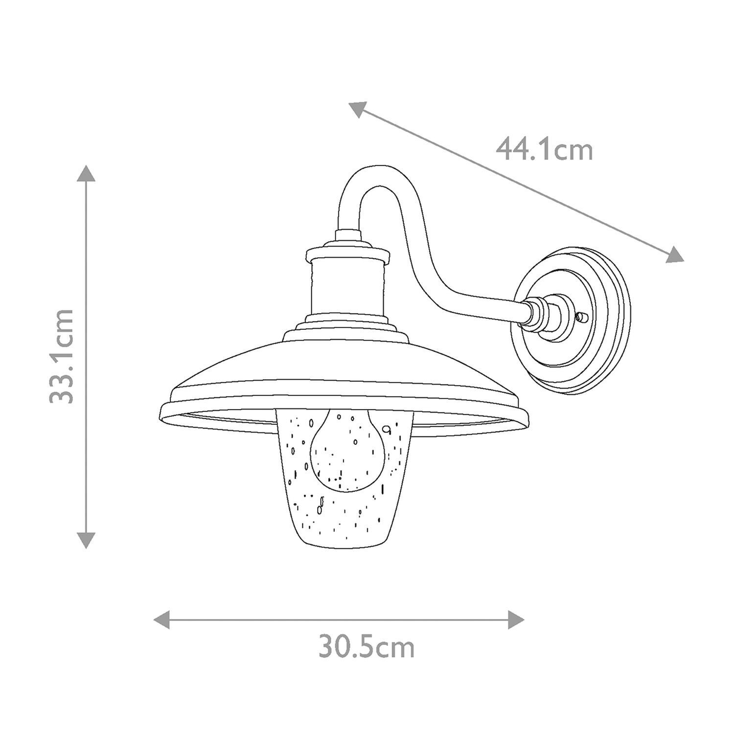 Applique extérieure H : 33,1 cm IP44 Noir E27 Maritim