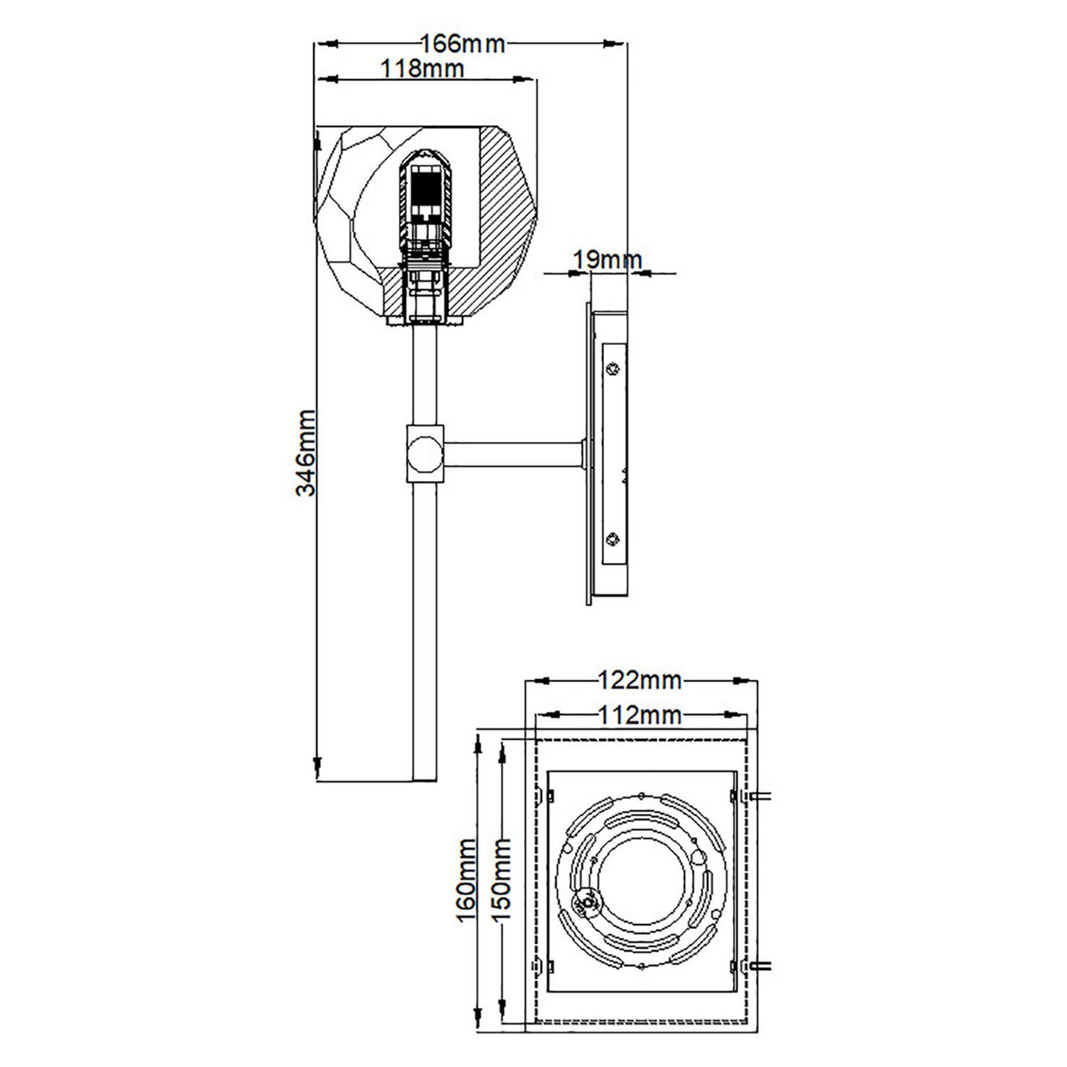 Lampe de salle de bain murale LED G9 IP44 3000 K H : 34,6 cm