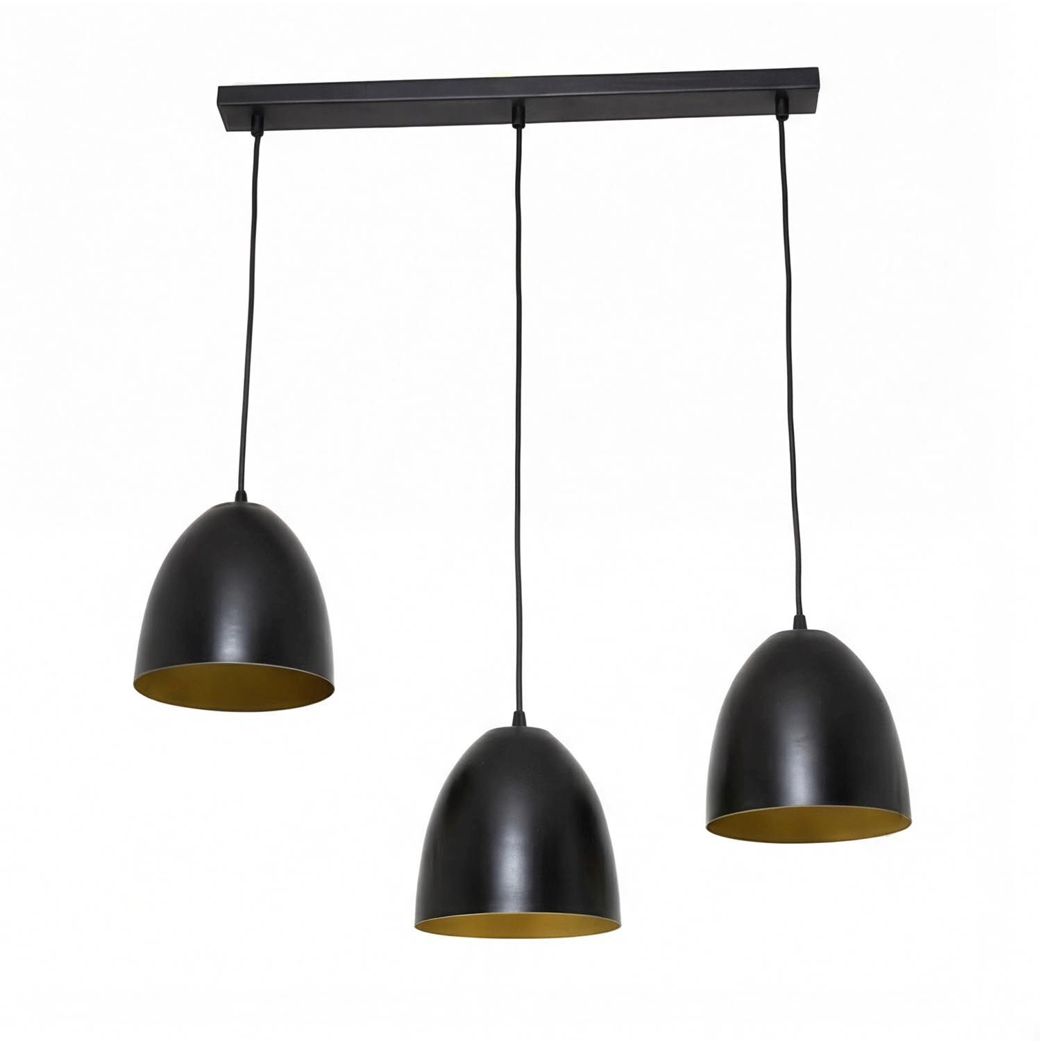 Suspension noir or 3 flammes E27 orientable Pendelleuchte, hängendes Licht, schwarze Leuchte, drei Schirme, Industrie-Design