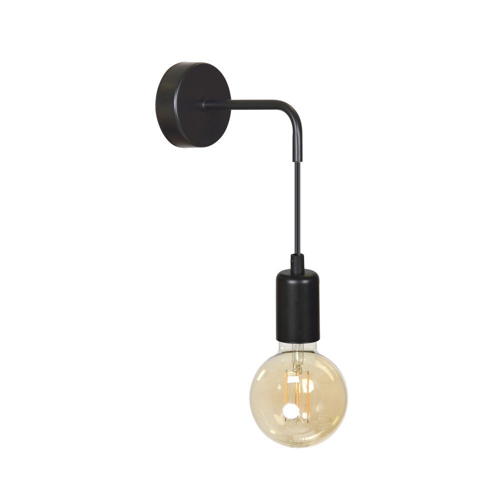 Applique noire métal ajustable pour E27 rétro