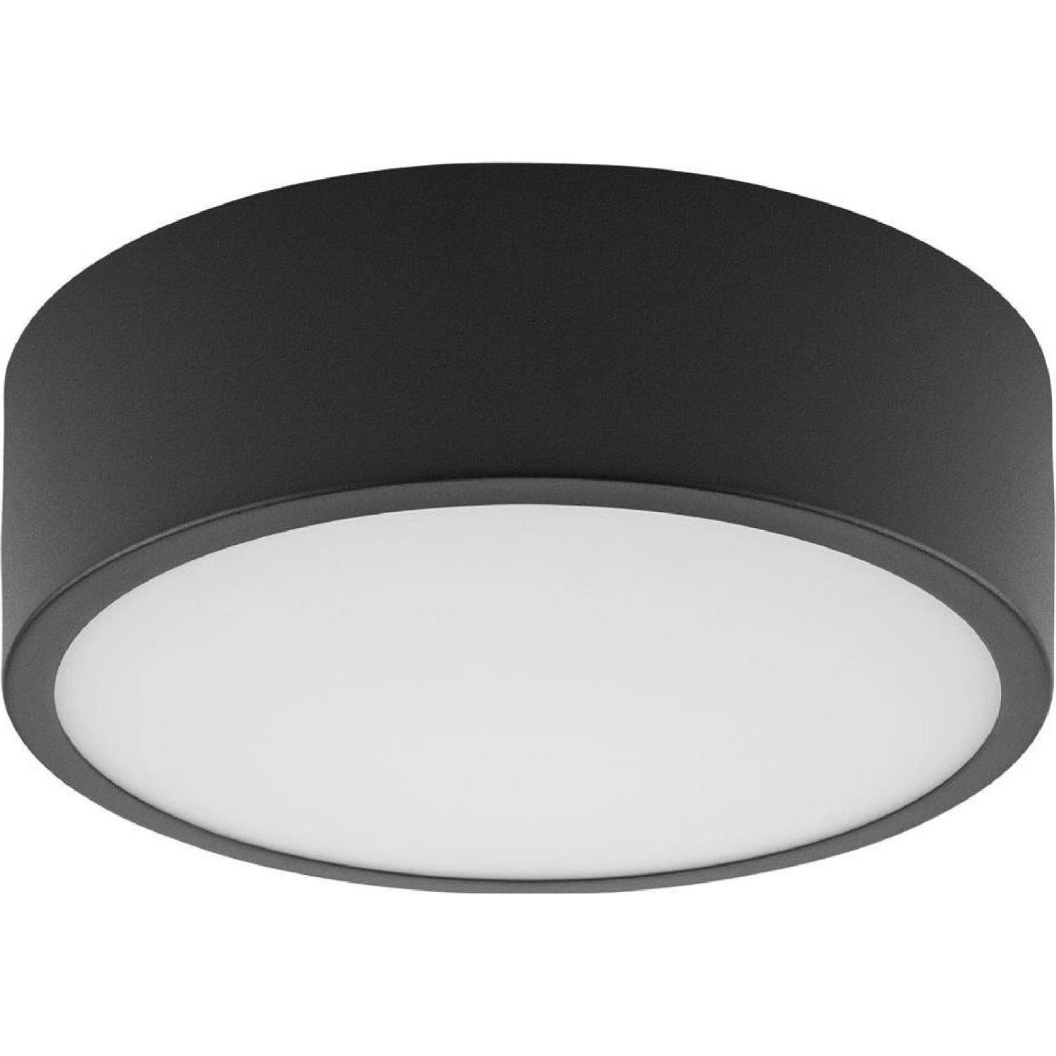 Plafonnier rond en verre E27 Ø26 cm à faible éblouissement en noir