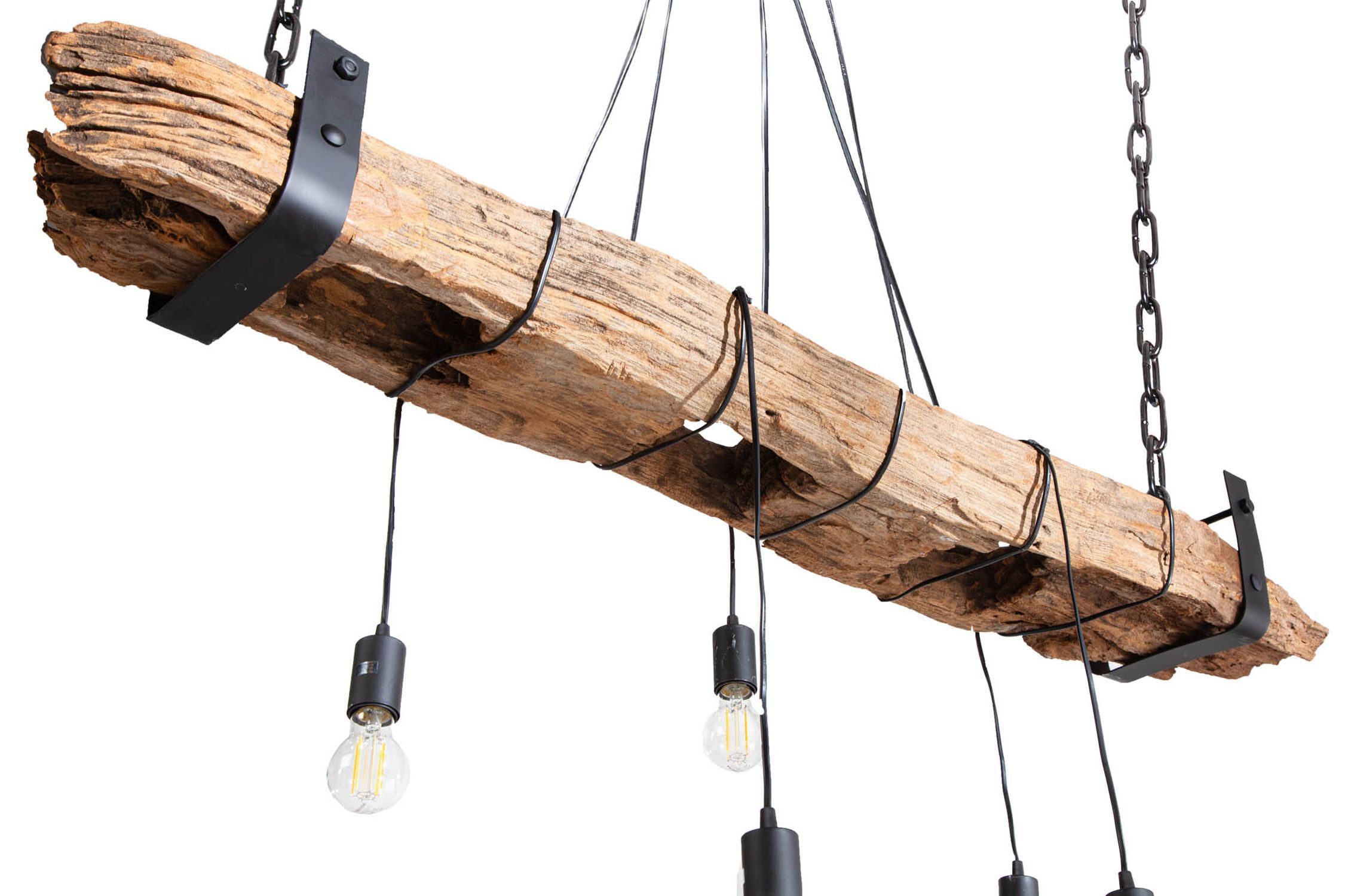 Suspension en bois naturel152 cm de long 5-flamme confortable