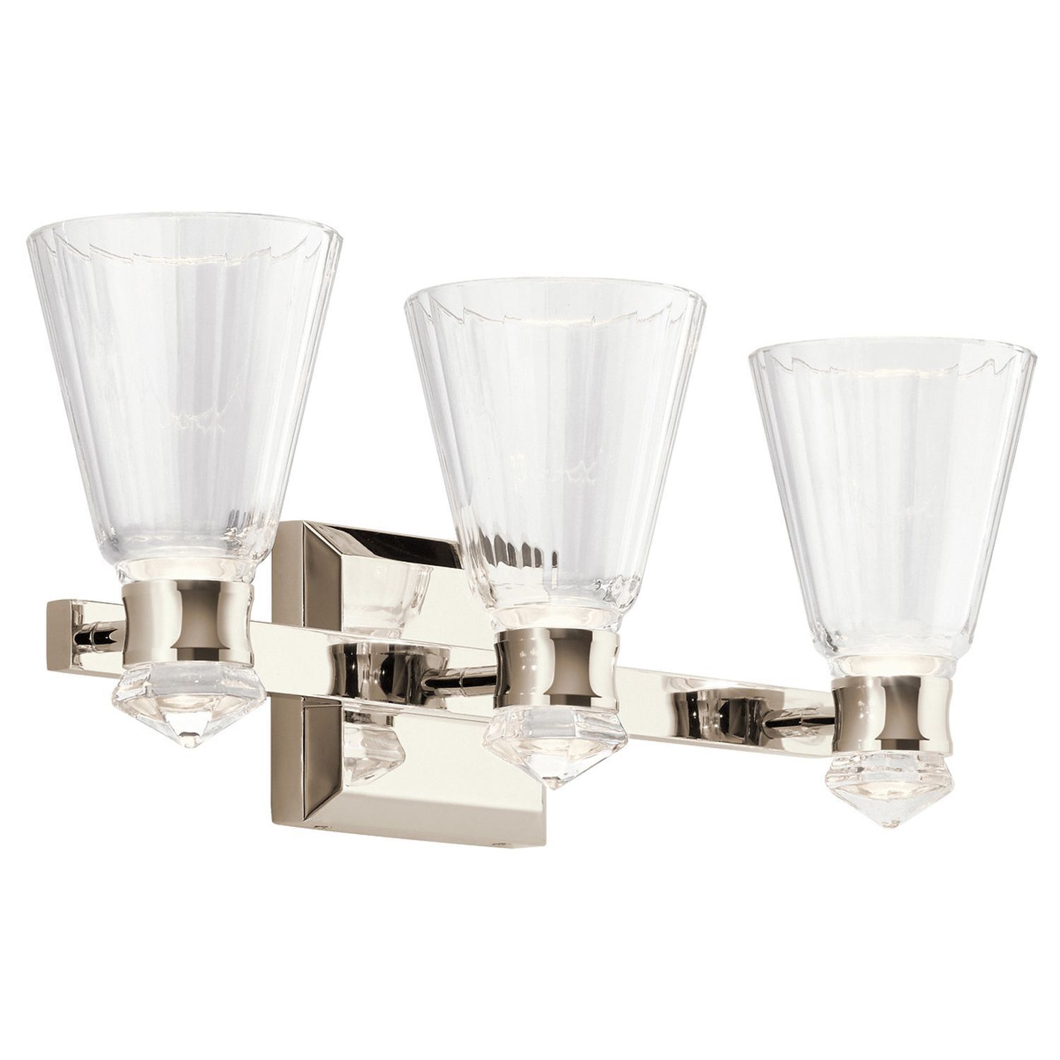 Applique LED salle de bain IP44 60,8 cm de long métal verre 3000 K