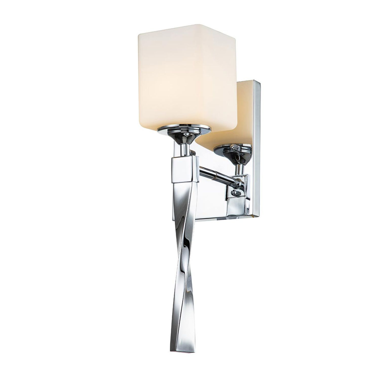 Applique salle de bain chrome blanc H : 41,3 cm IP44 métal verre