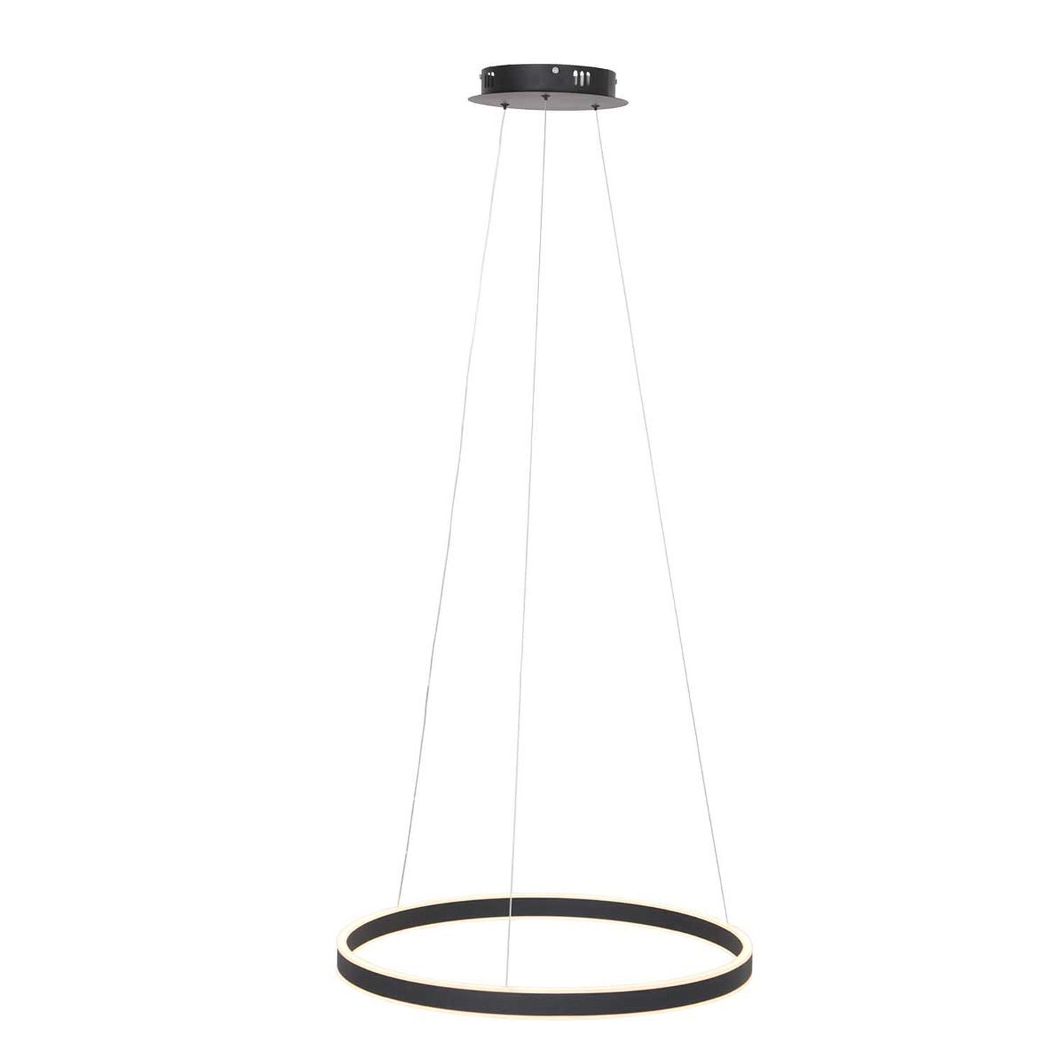 Lampe LED à suspendre noire Ø60 cm ronde 42 W 2700 K élégante