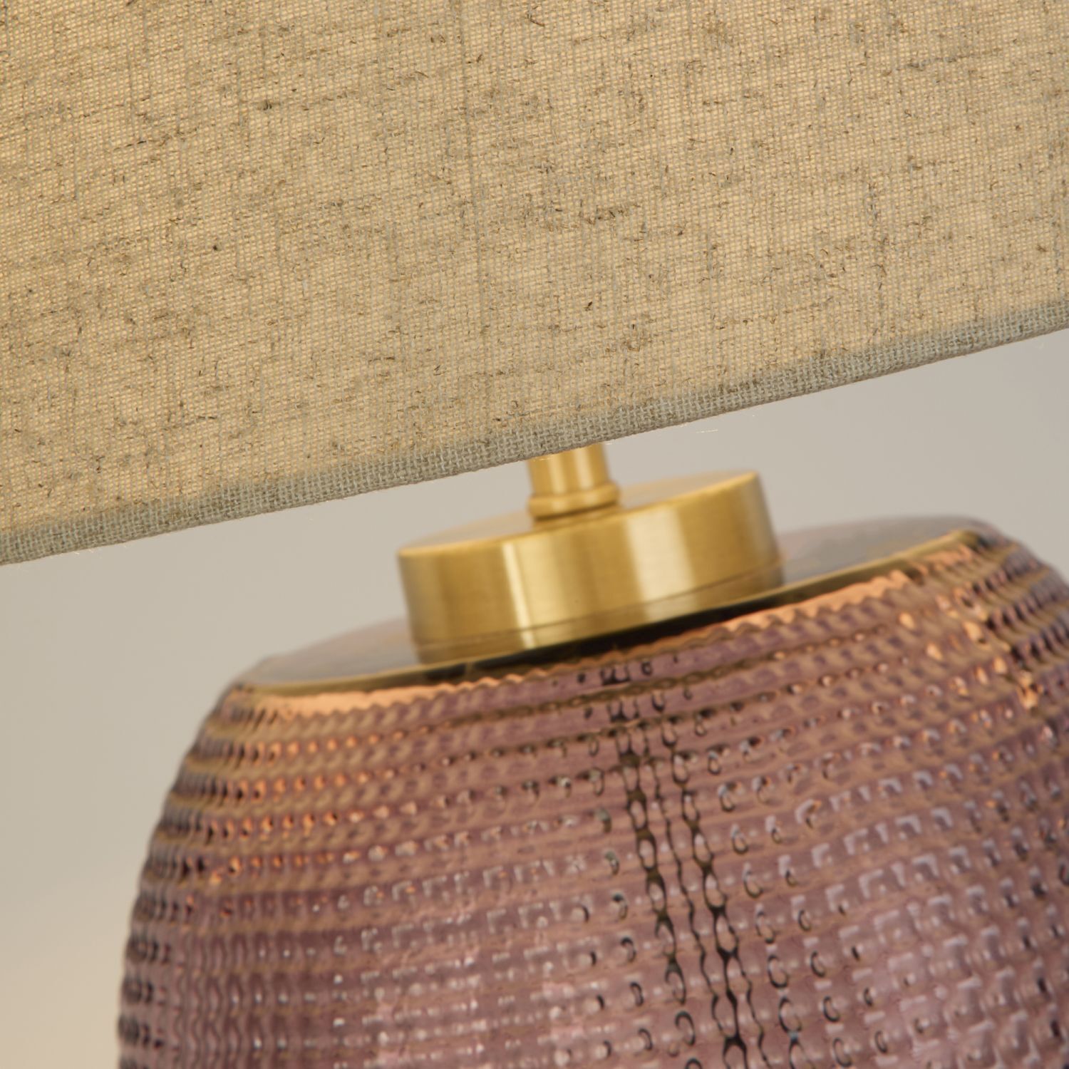 Blendarme lampe de table verre tissu 37 cm rose naturel E27