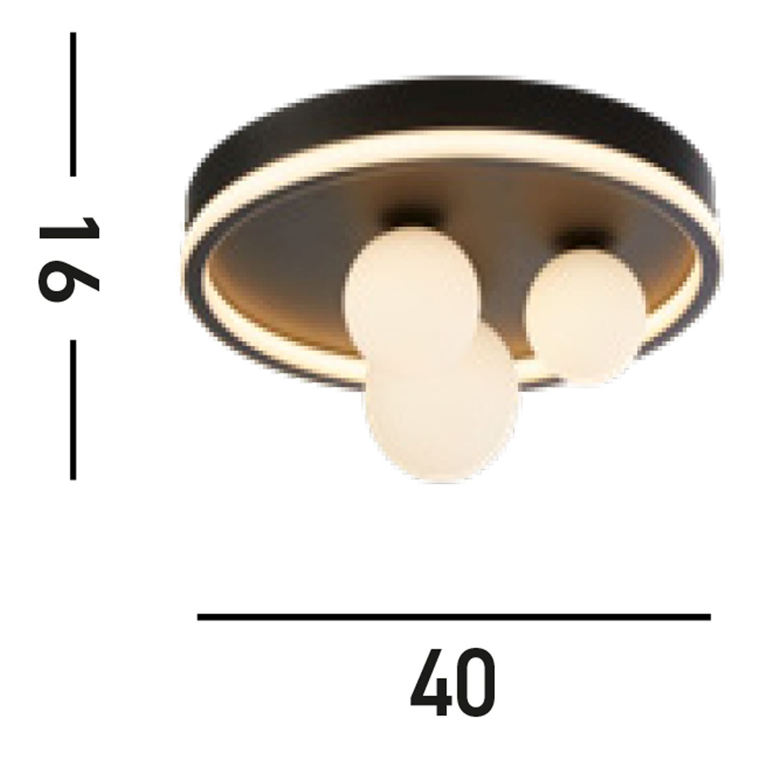 Plafonnier LED Noir Blanc Métal Boules de verre Ø40 cm Deckenleuchte, Gerät, Deckenventilator, Elektrisches Gerät