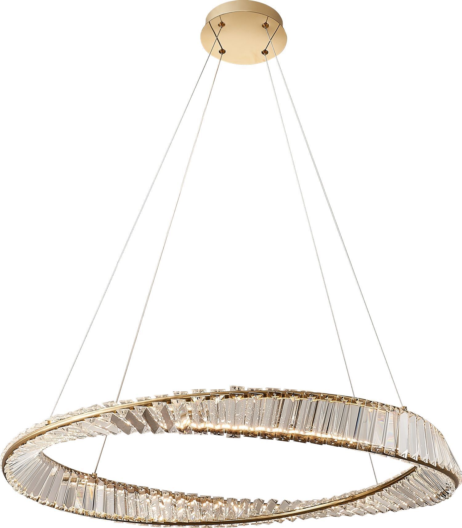 Ring Lustre cristal Ø 80 cm en bronze LED