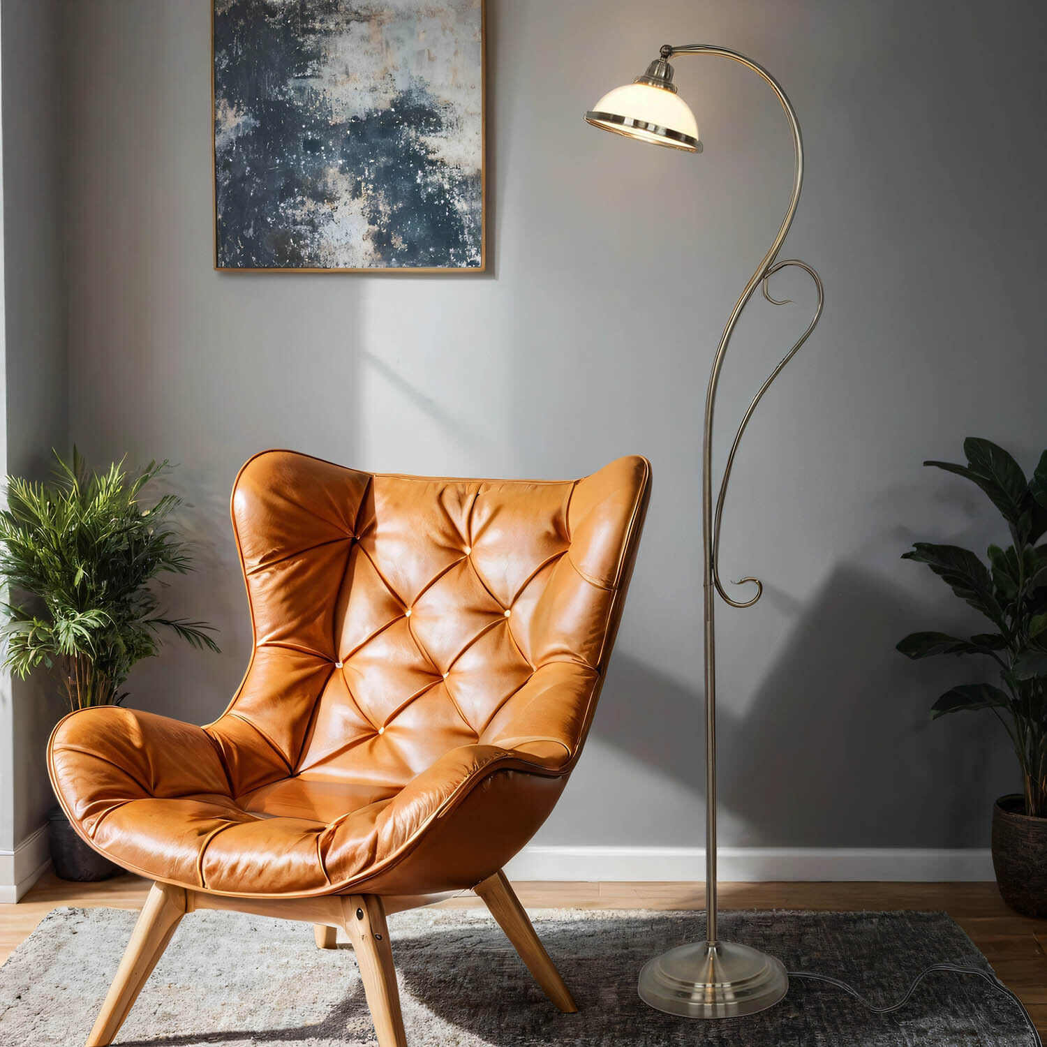 Lampe, Mobiliar, Malerei, Teppich, Stuhl