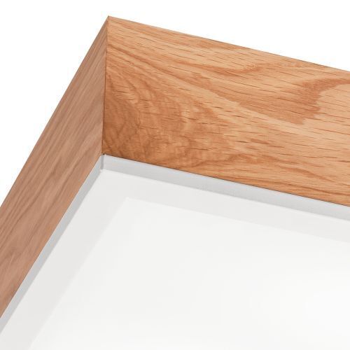 Lampe de plafonnier naturelle chêne verre L:31 cm E27 2-flmg