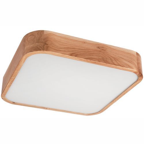 Lampe de plafonnier petit carré L : 45 cm bois métal pour 4x E27 Tablett