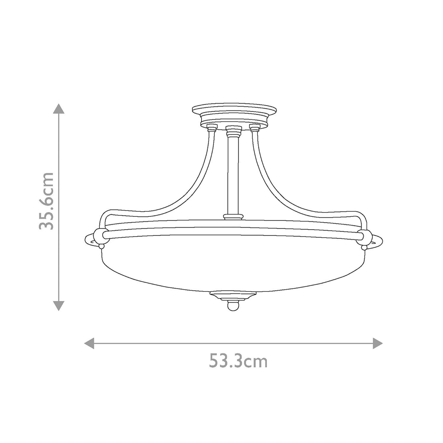 Lampe de plafonnier métal verre D : 52,8 cm E27 4-flamme ronde