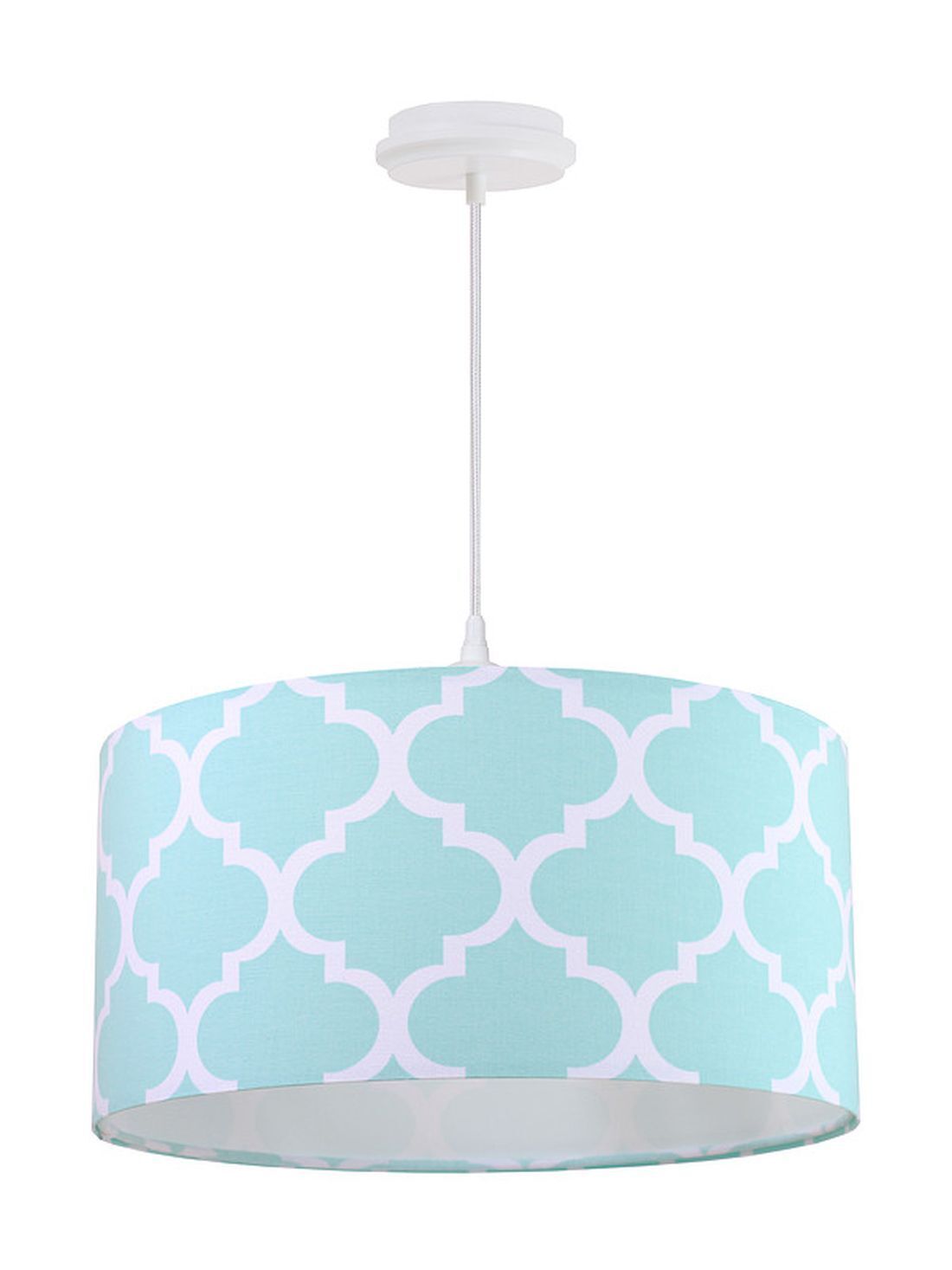 Suspension ronde Blanc Tissu Lampe de table à manger