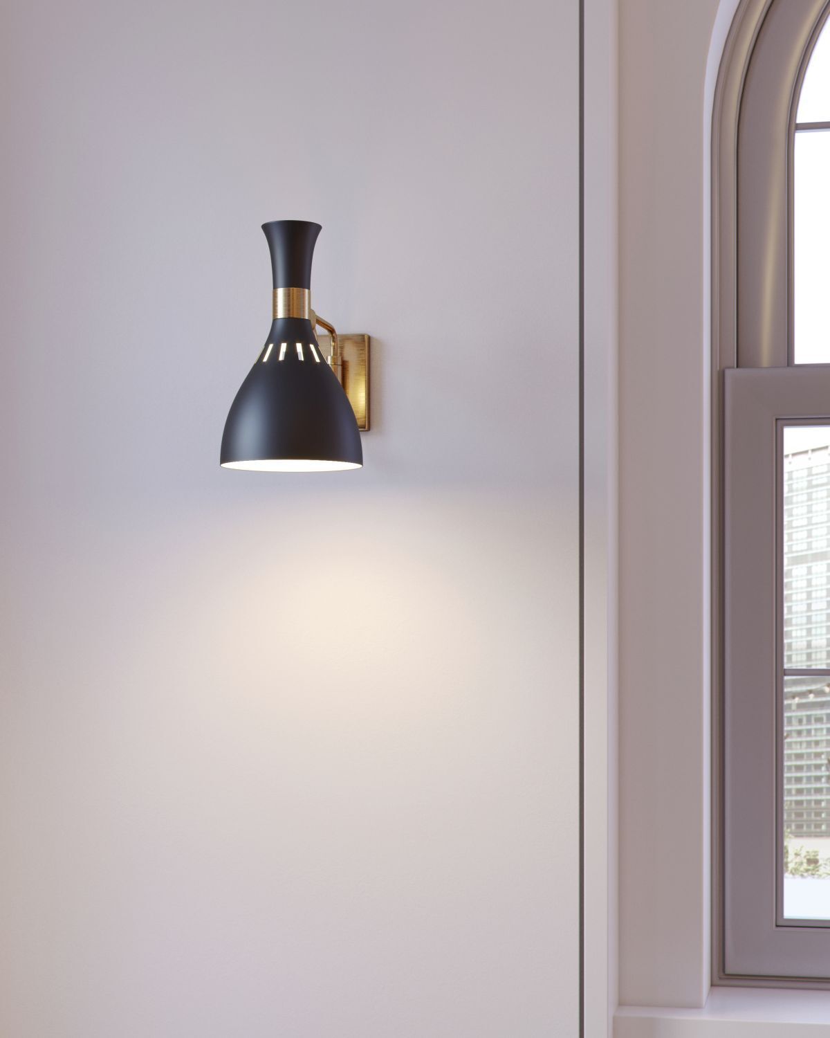 Applique murale noire laiton E27 métal rétro design