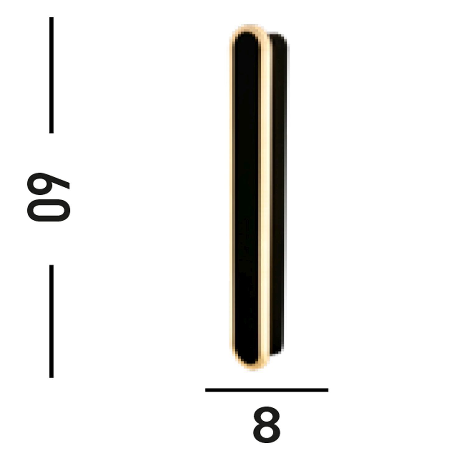 LED Wandlampe Außen Metall IP65 H:60 cm Schwarz Modern Schmuckstück, Ohrringe, Goldrand, Schwarz, Unisex