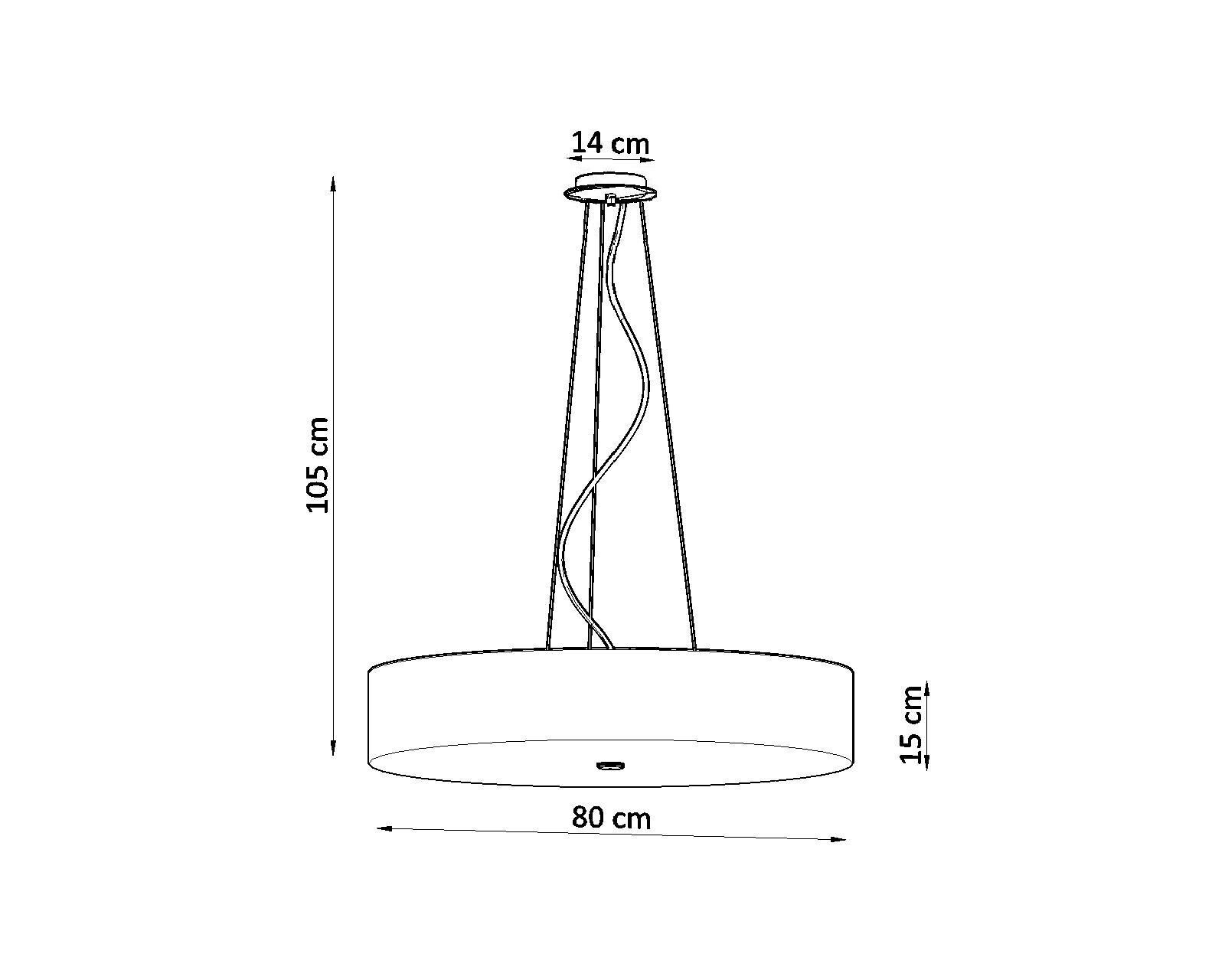 Lampe à suspendre Moderne ronde Ø 80 cm grand noir tissu verre