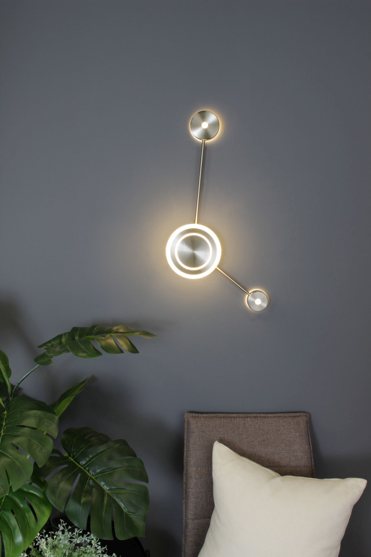 wandlamp, lichtband, wanddeko, metall, cirkellicht