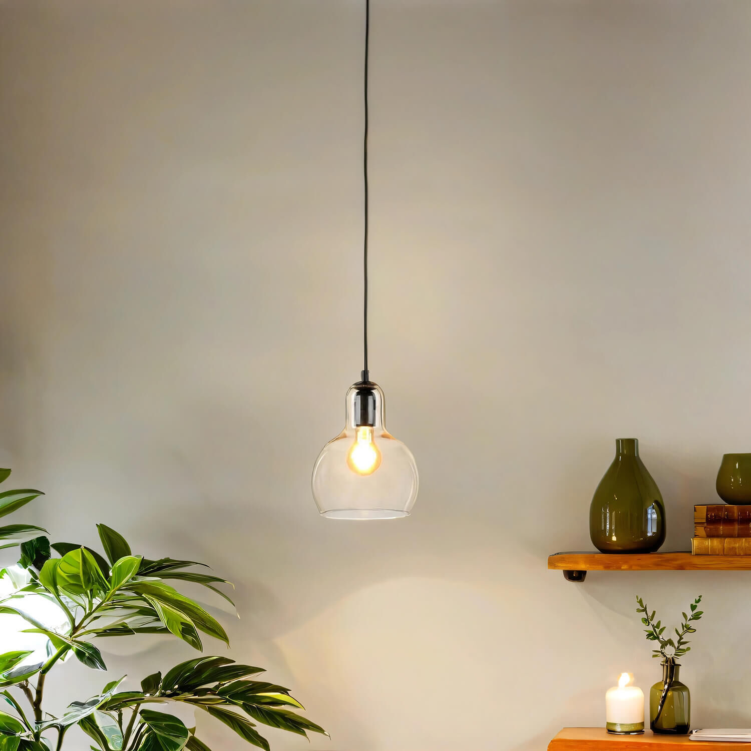 Pendelleuchte E27 Ø 18 cm Glas Orange Chrom Lampe