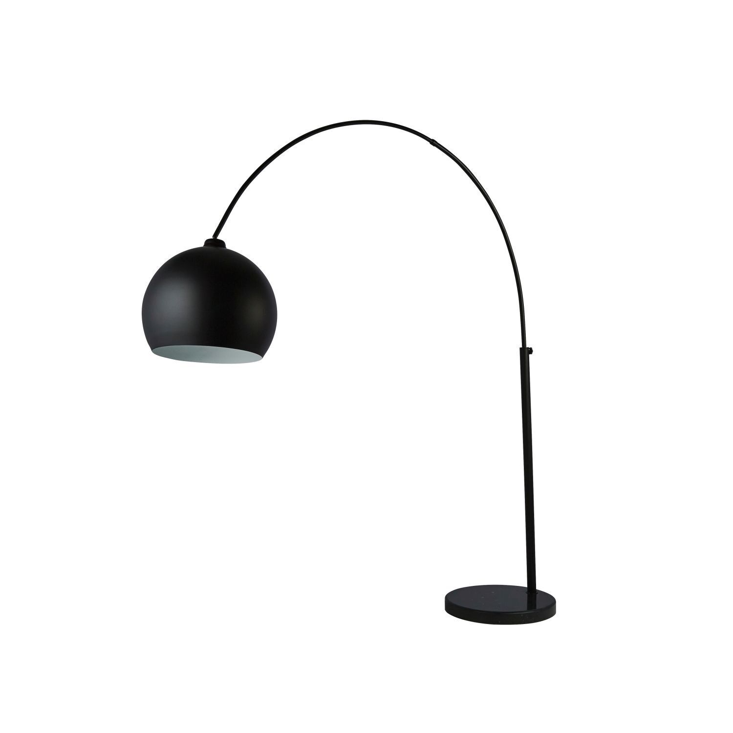 Luminaire en arc noir ajustable 203 cm de haut Métal Marbre