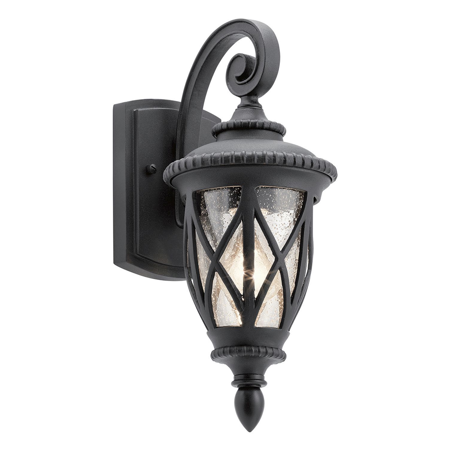 Applique extérieure Noir IP44 E27 Verre Rustique Cour