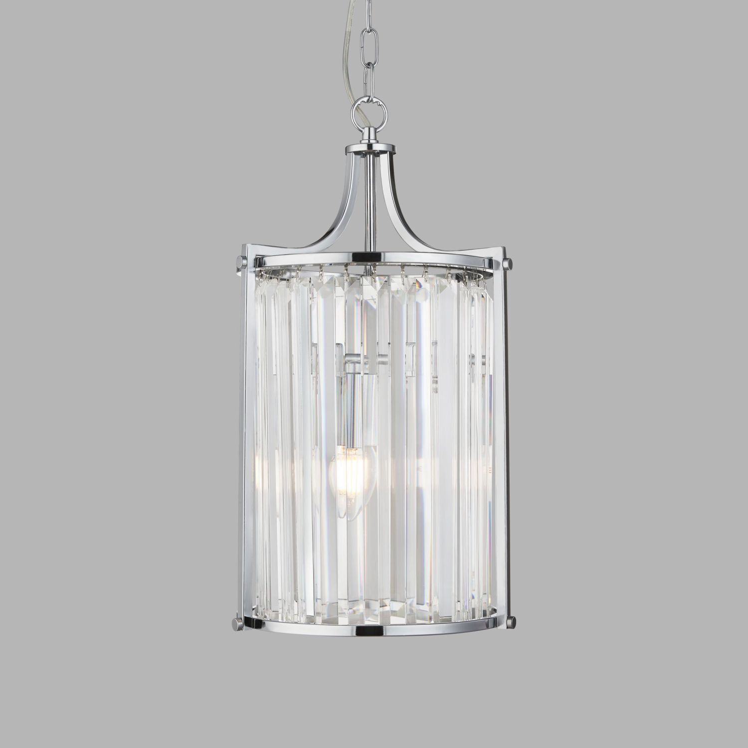 Lampe à suspendre cristal Ø 26 cm 2x E14 verre métal art nouveau