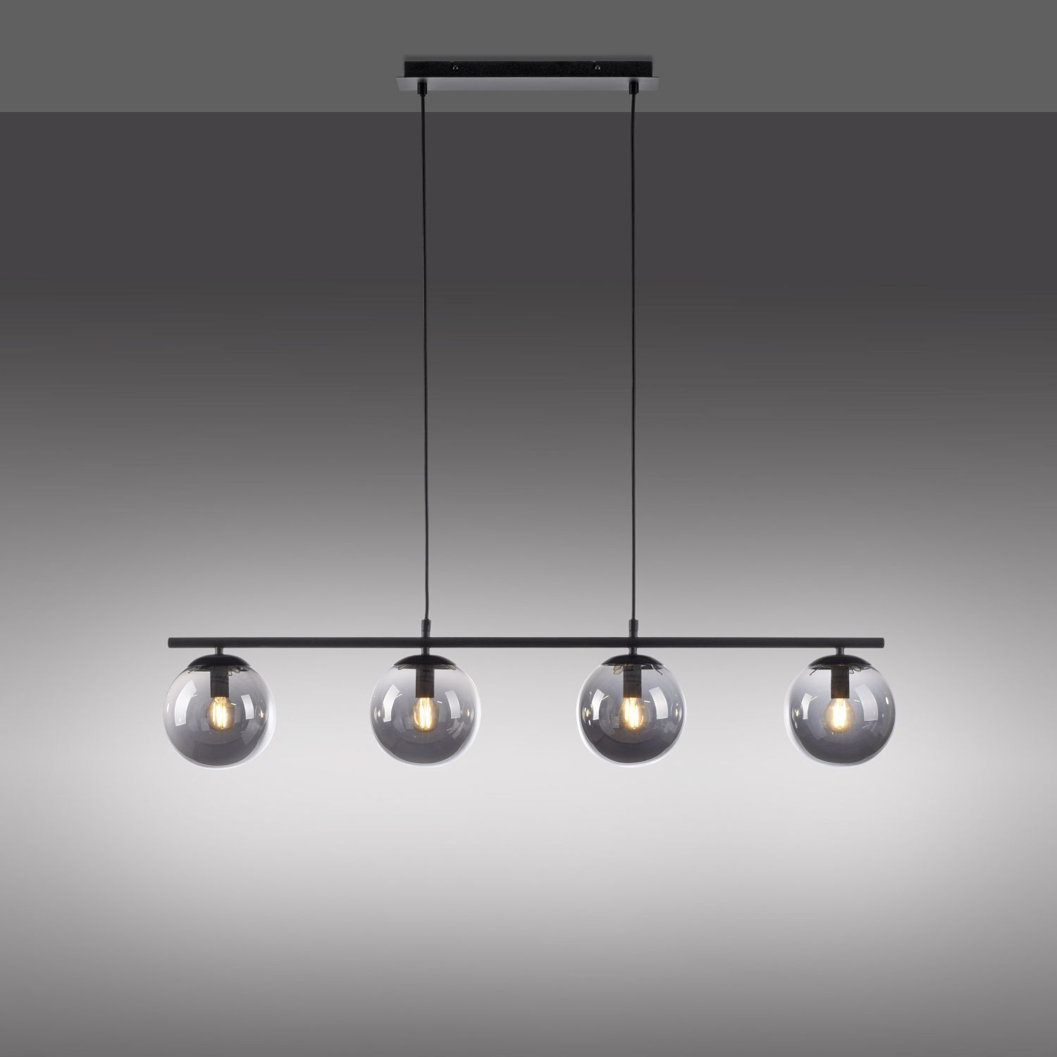 Suspension allongée en verre fumé 100 cm E14 confortable