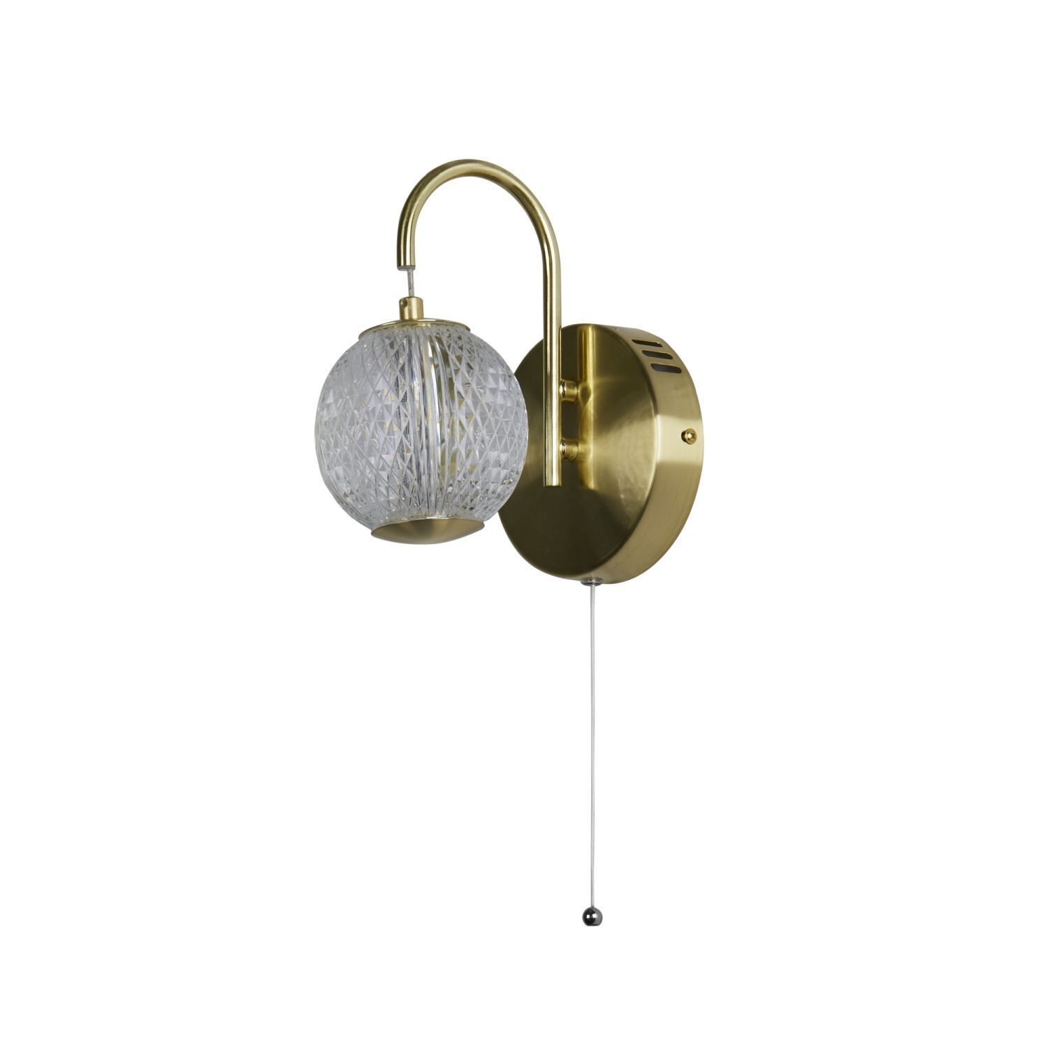 Applique LED en laiton métal 430 lm avec interrupteur à tirette