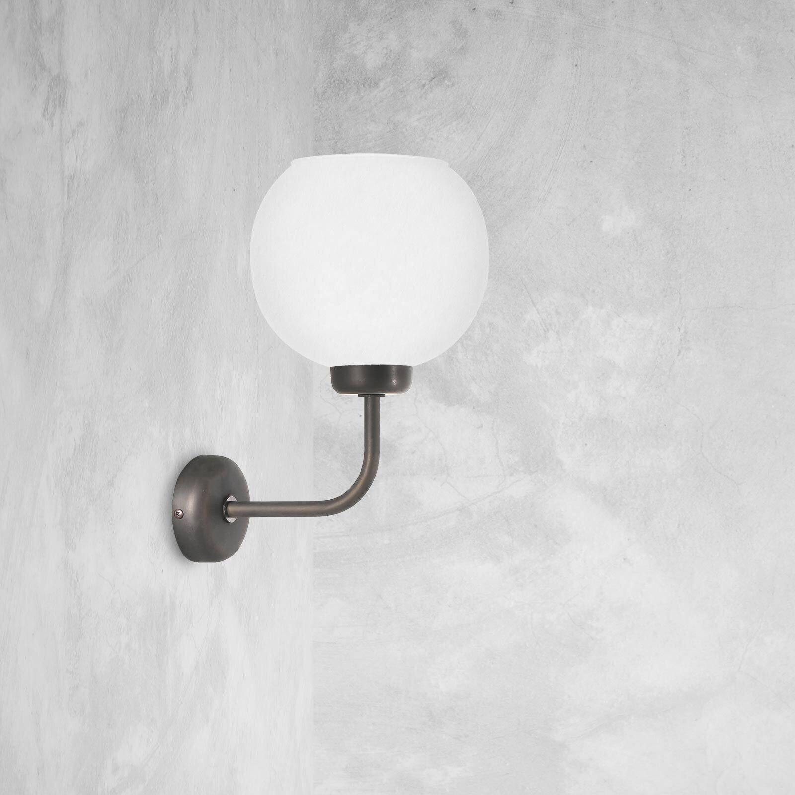 Applique laiton verre H : 32 cm en bronze blanc E27 boule