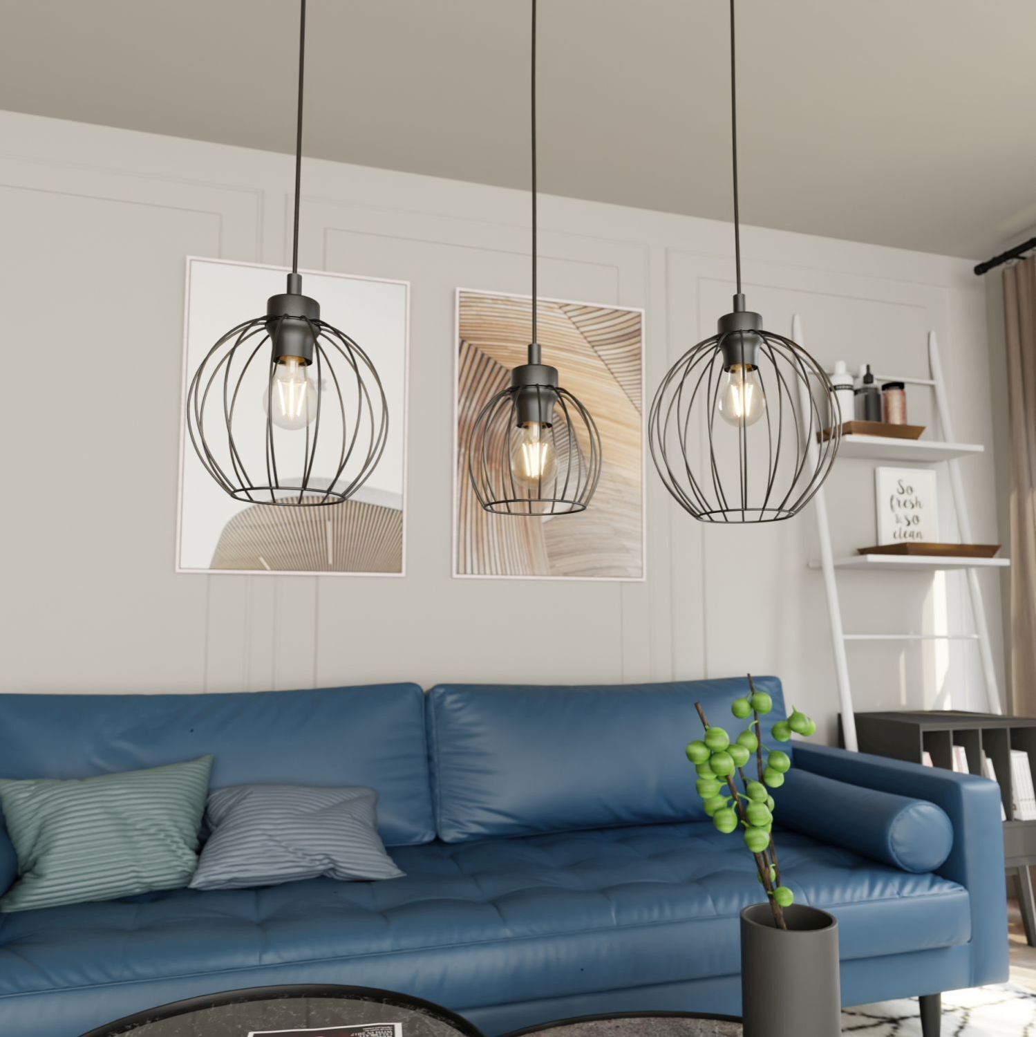 Suspension longue fil E27 L:77 cm Métal noir Wohnzimmer, Innenarchitektur, Lampe, Dekoration für Zuhause, Leuchte