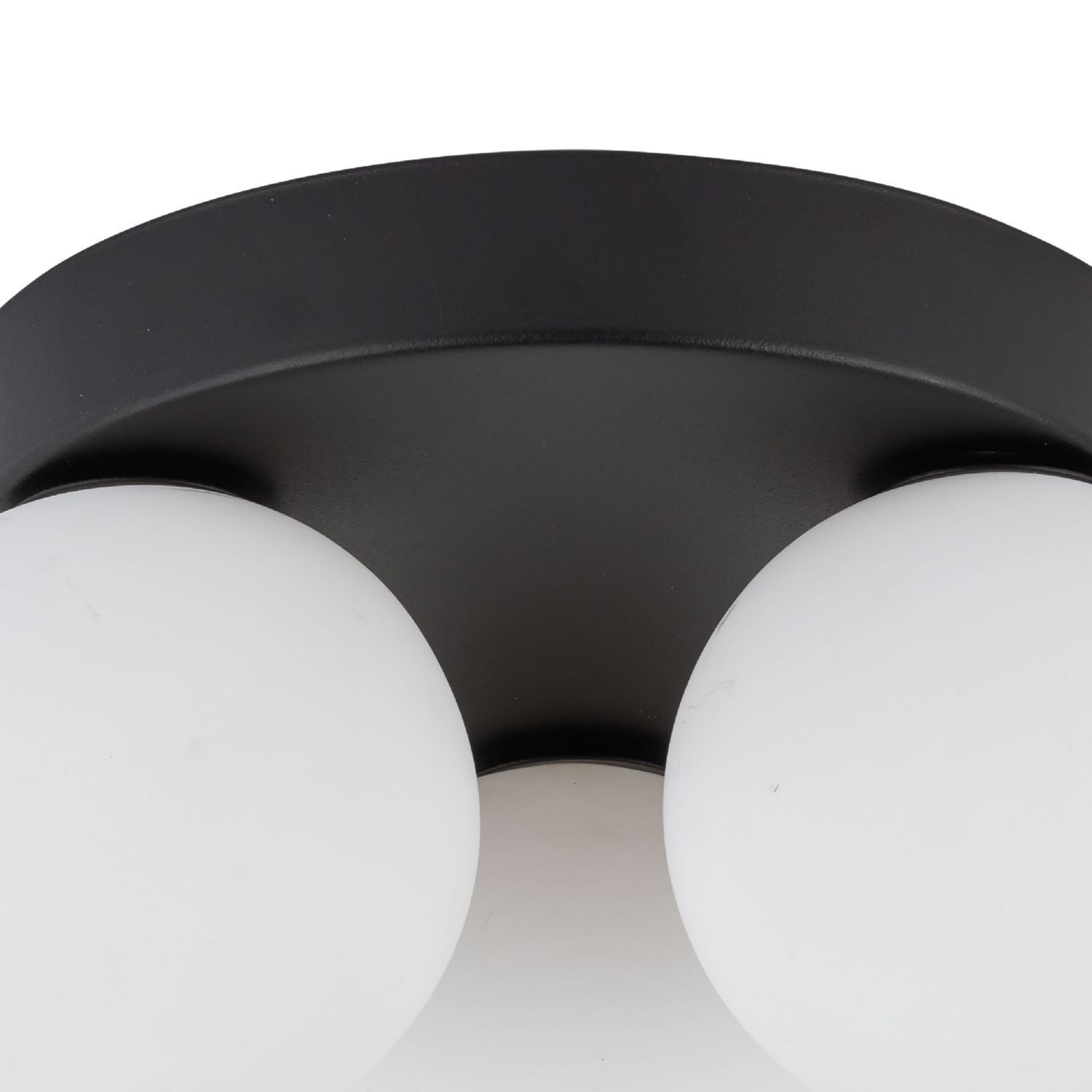 Plafonnier 3 flammes G9 Ø 23 cm Noir Blanc Verre Métal Deckenleuchte, Leuchte, Deckenventilator, Gerät, Elektrisches Gerät