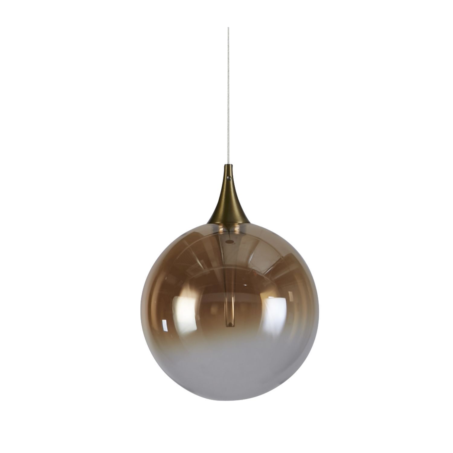 Lampe LED à suspendre Boule de verre Ø16 cm 5 W noir ambre