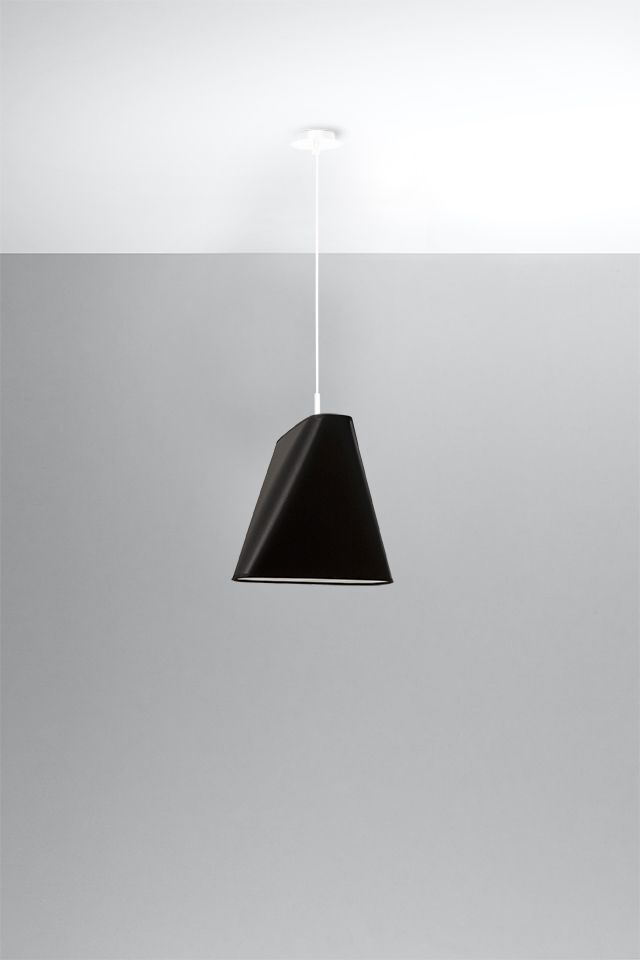 Lampe à suspendre Noir Tissu Abat-jour Moderne E27 GINAN