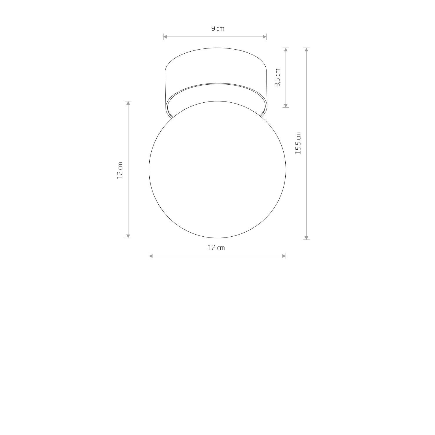 Plafonnier Bad Kugel Ø 12 cm G9 en or mat blanc rond