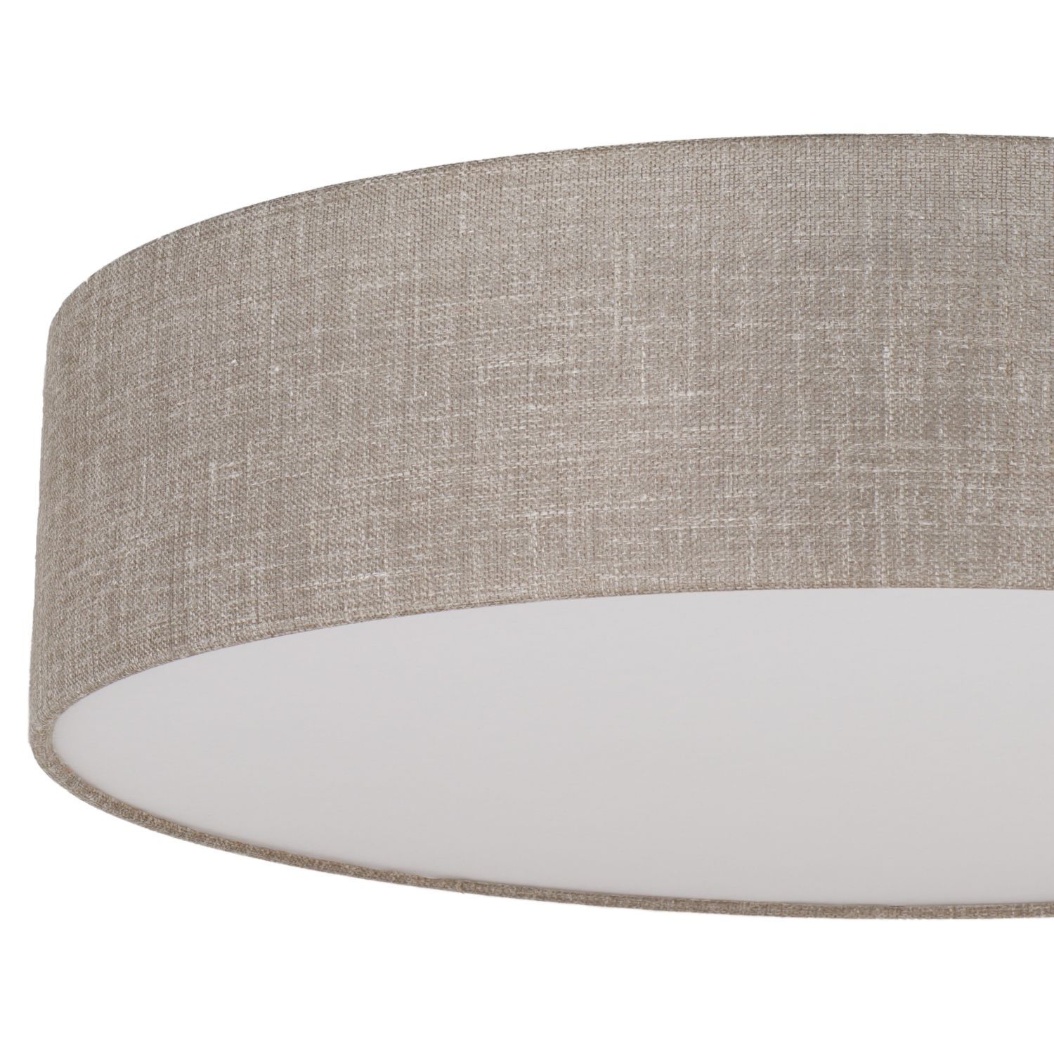 Grand plafonnier Tissu Lin Ø 78 cm rond Gris-Beige