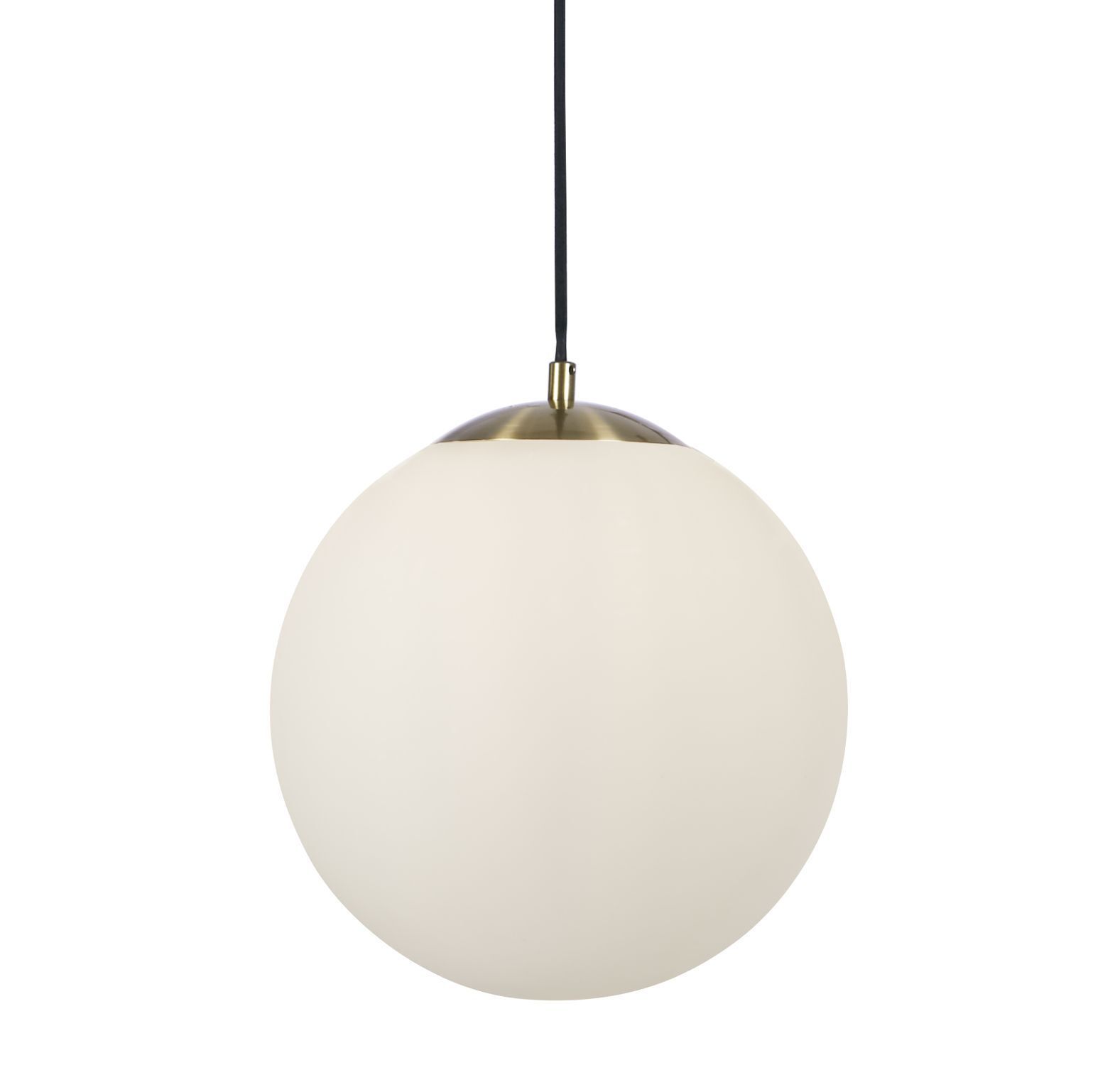 Lampe à suspendre en verre et métal en laiton blanc Ø30 cm