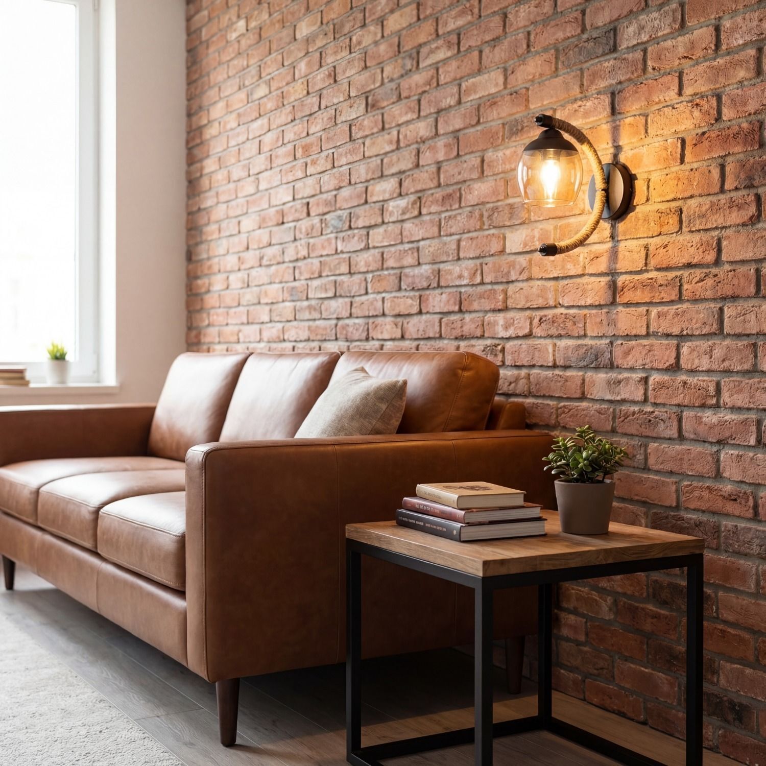 Wandlampe Metall Rauchglas E27 H: 30 cm Modern YLONA sofa, couch, leder, braun, wohnzimmer