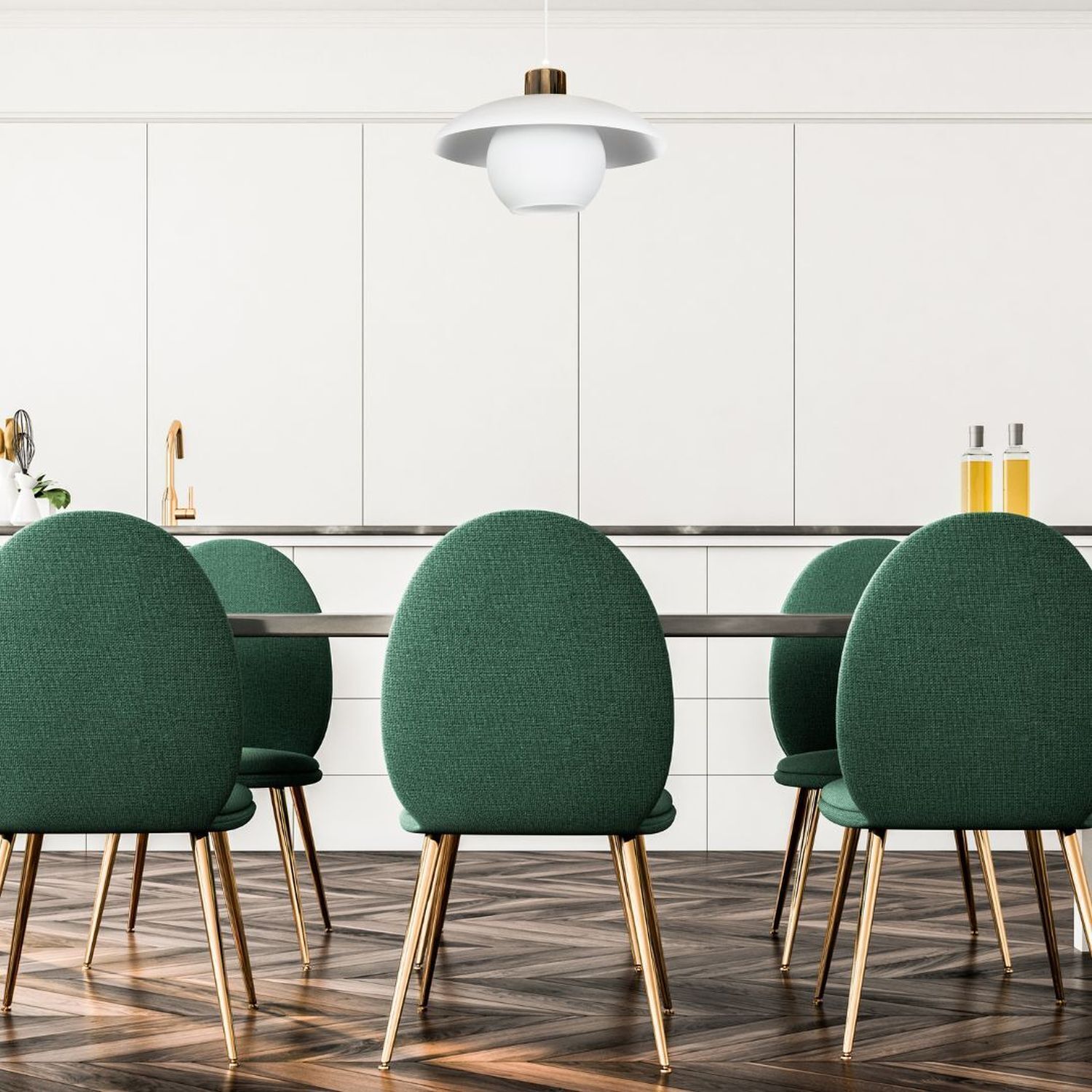 Pendelleuchte Glas Metall E27 Ø30 cm Weiß blendarm Esstischstuhl, Grüne Stühle, Holzstuhlbeine, Küche, Esstischstuhl-set