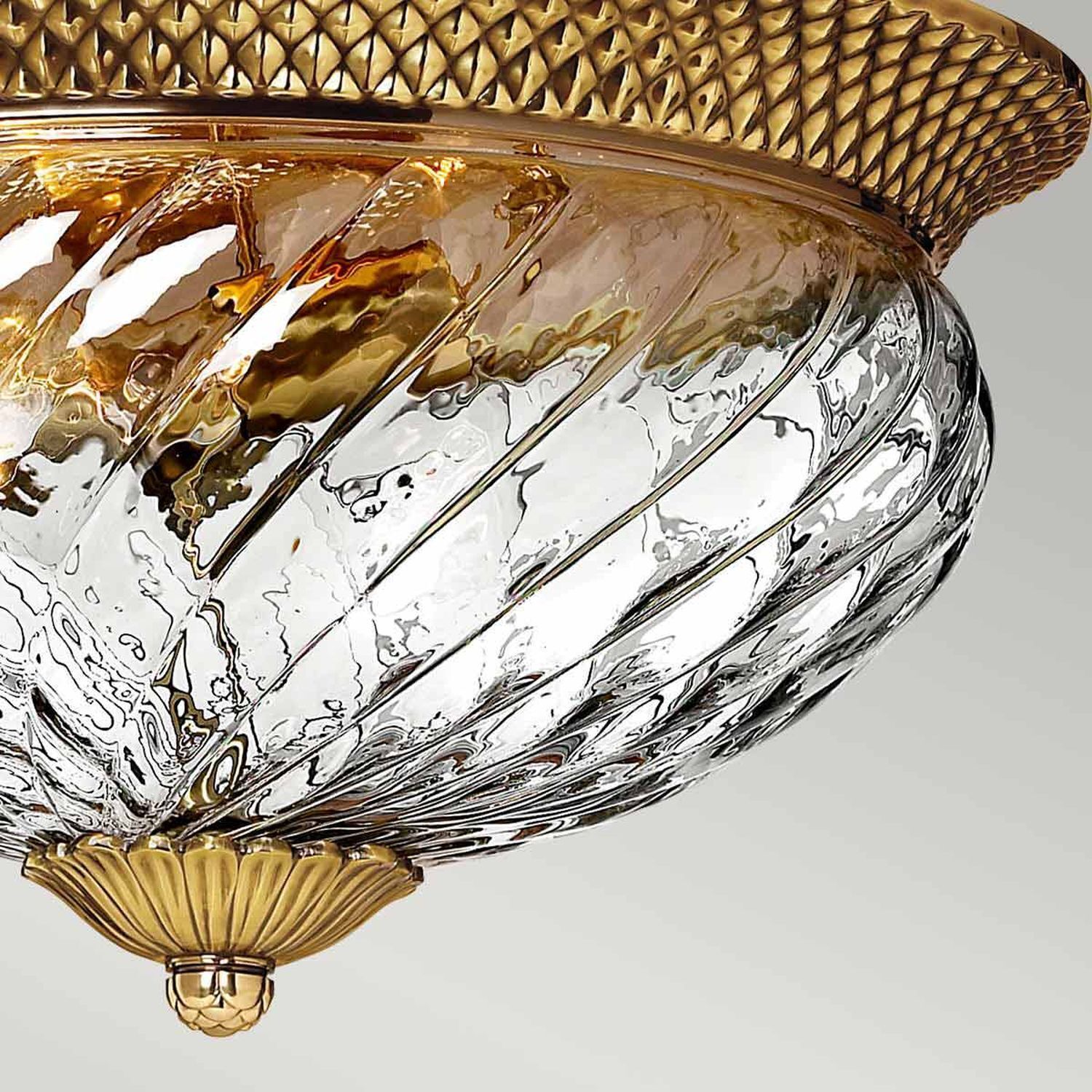 Deckenlampe Messing Glas rund D: 36,1 cm 3x E27 ANABELL 8 glas, kristall, lampenschirm, gold, ornament