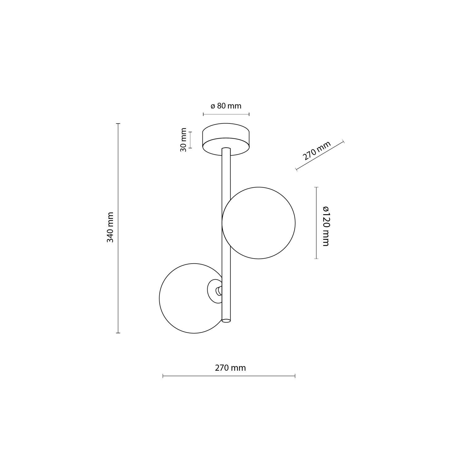 Wandlampe, modern, Wand, Bauleuchte, Schematischezeichnung