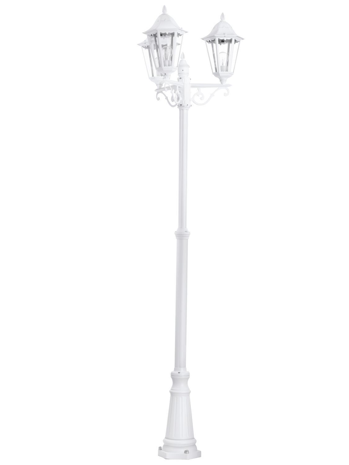 Lampadaire extérieur Navedo Blanc 3-Flmg Laternenpfahl