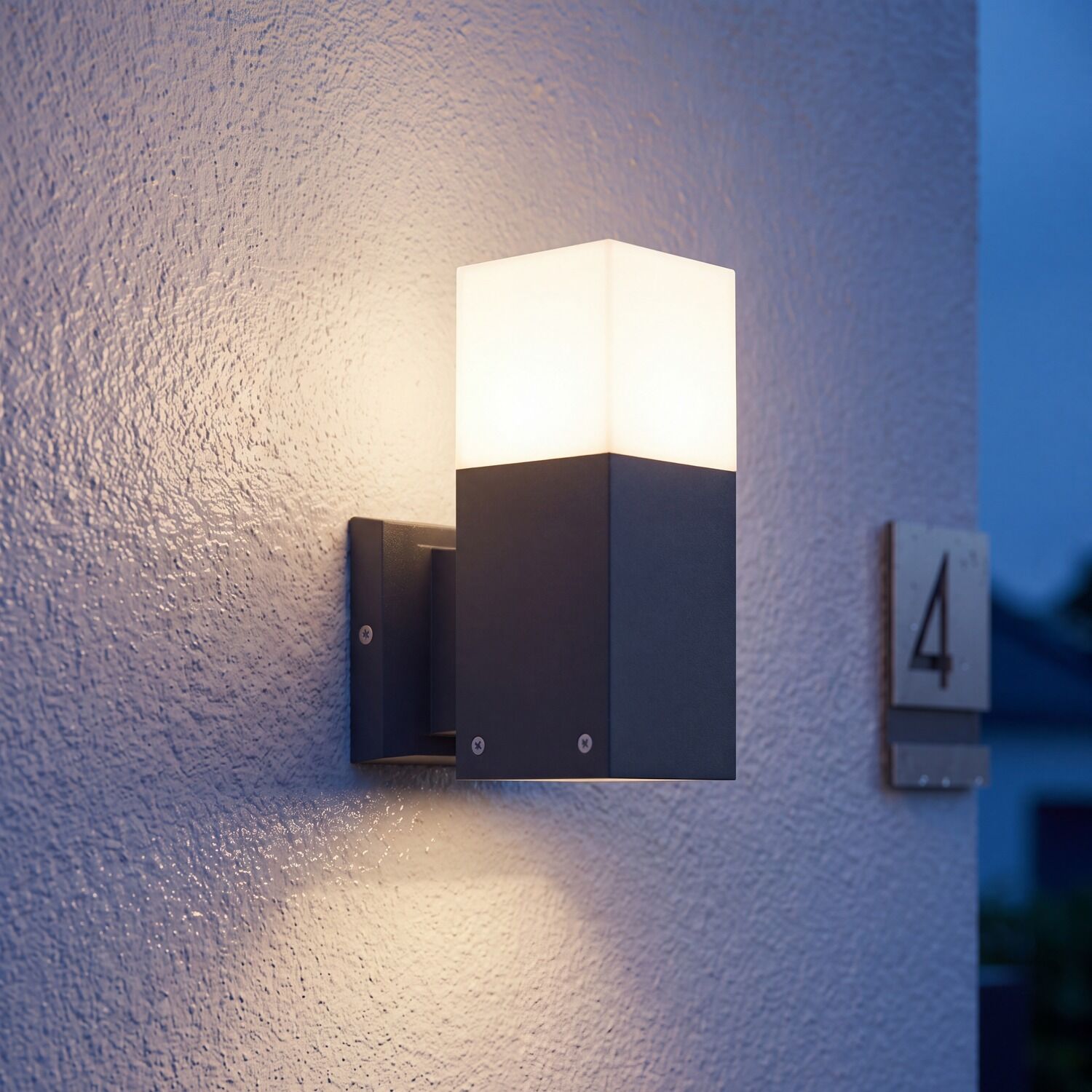 Applique murale résistante aux intempéries Anthracite IP44 faible éblouissement