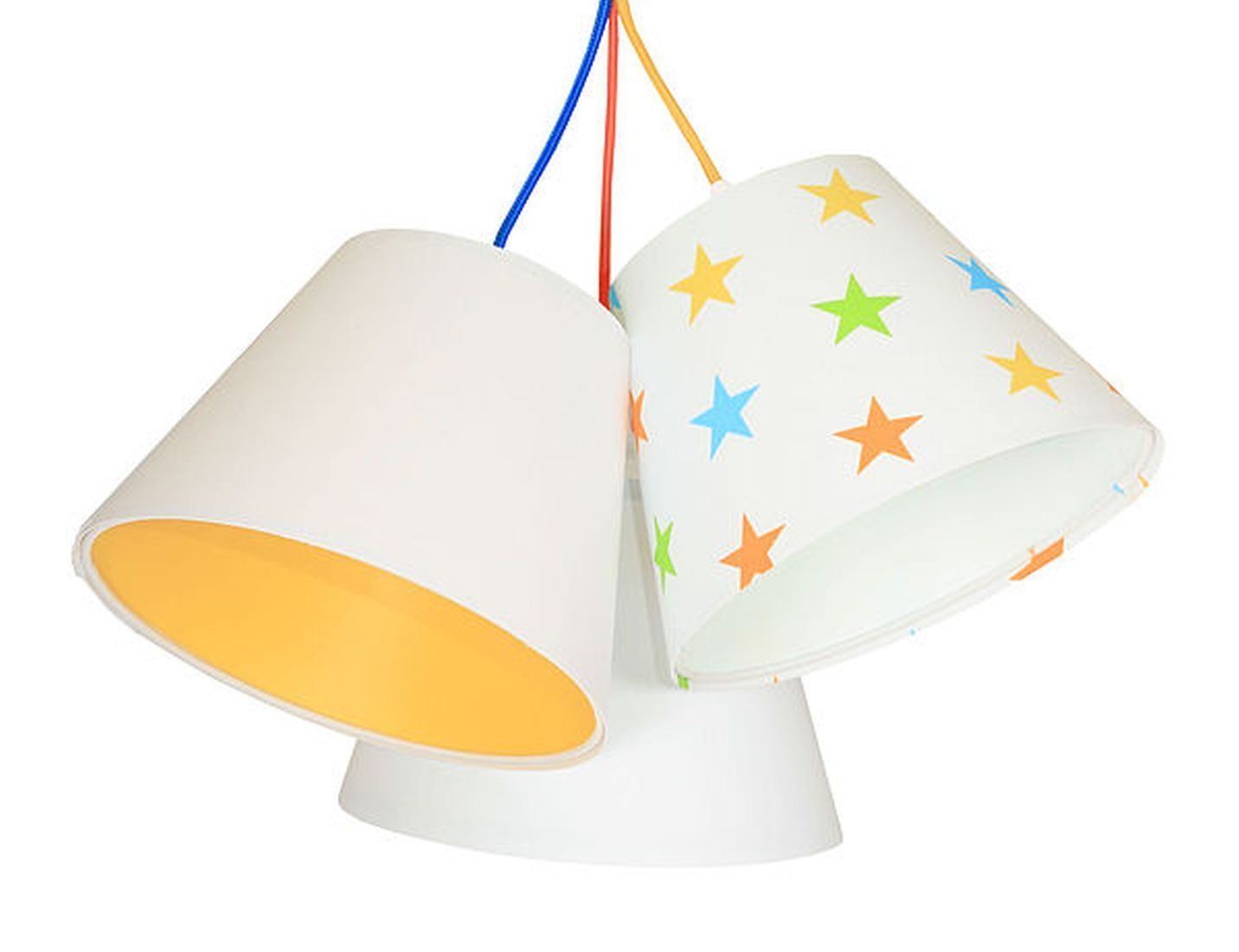 Lampe à suspendre pour enfants Blanc Orange Étoiles Tissu