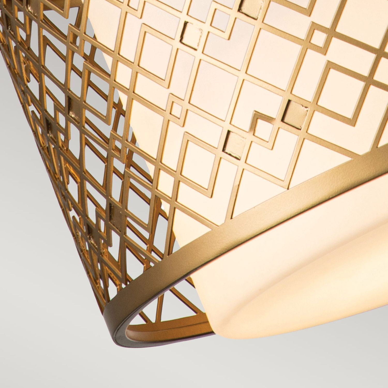 Suspension ronde Ø 40,6 cm hauteur réglable en or blanc Lampe, Lampenschirm, Beleuchtung