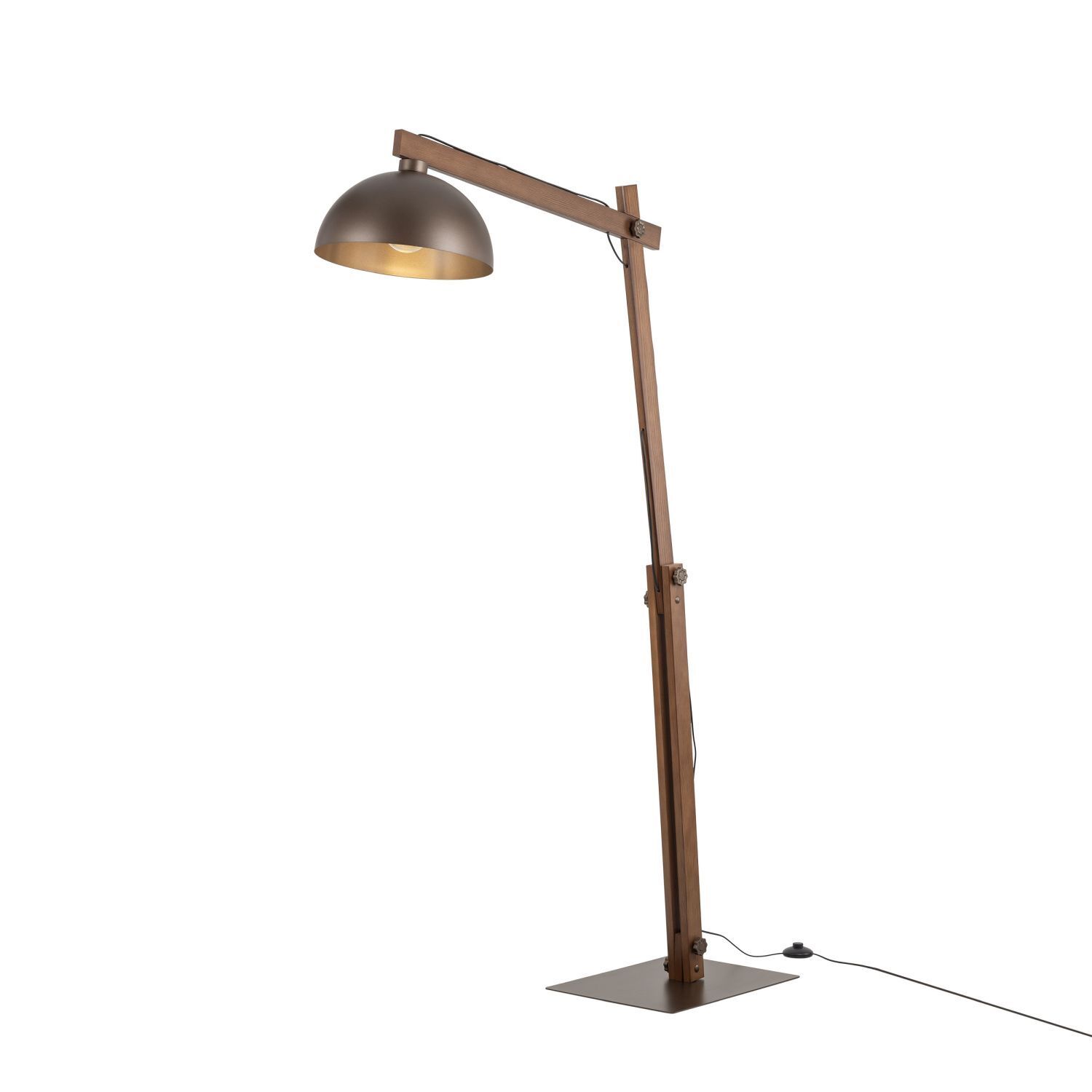 Stehleuchte verstellbar 180 cm hoch Gelenk Holz Metall E27 Lampe, Lampenschirm