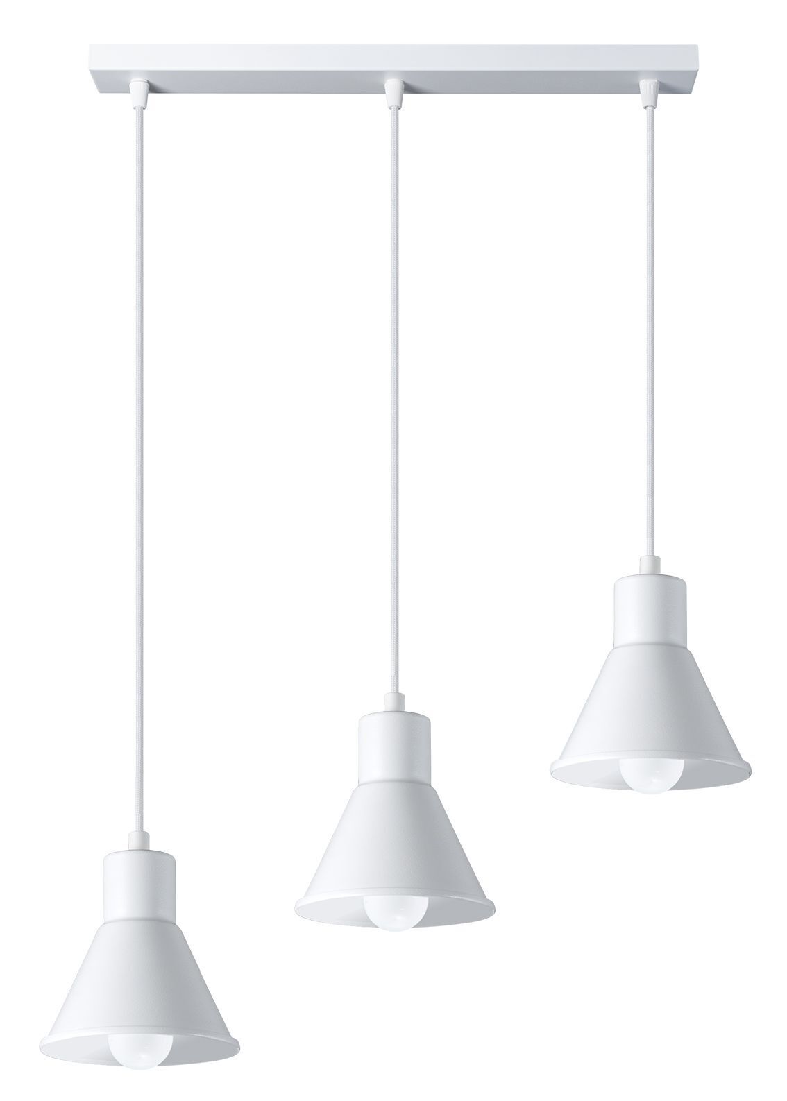 Lampe à suspendre 3 flammes 45 cm de long rétro E27 métal