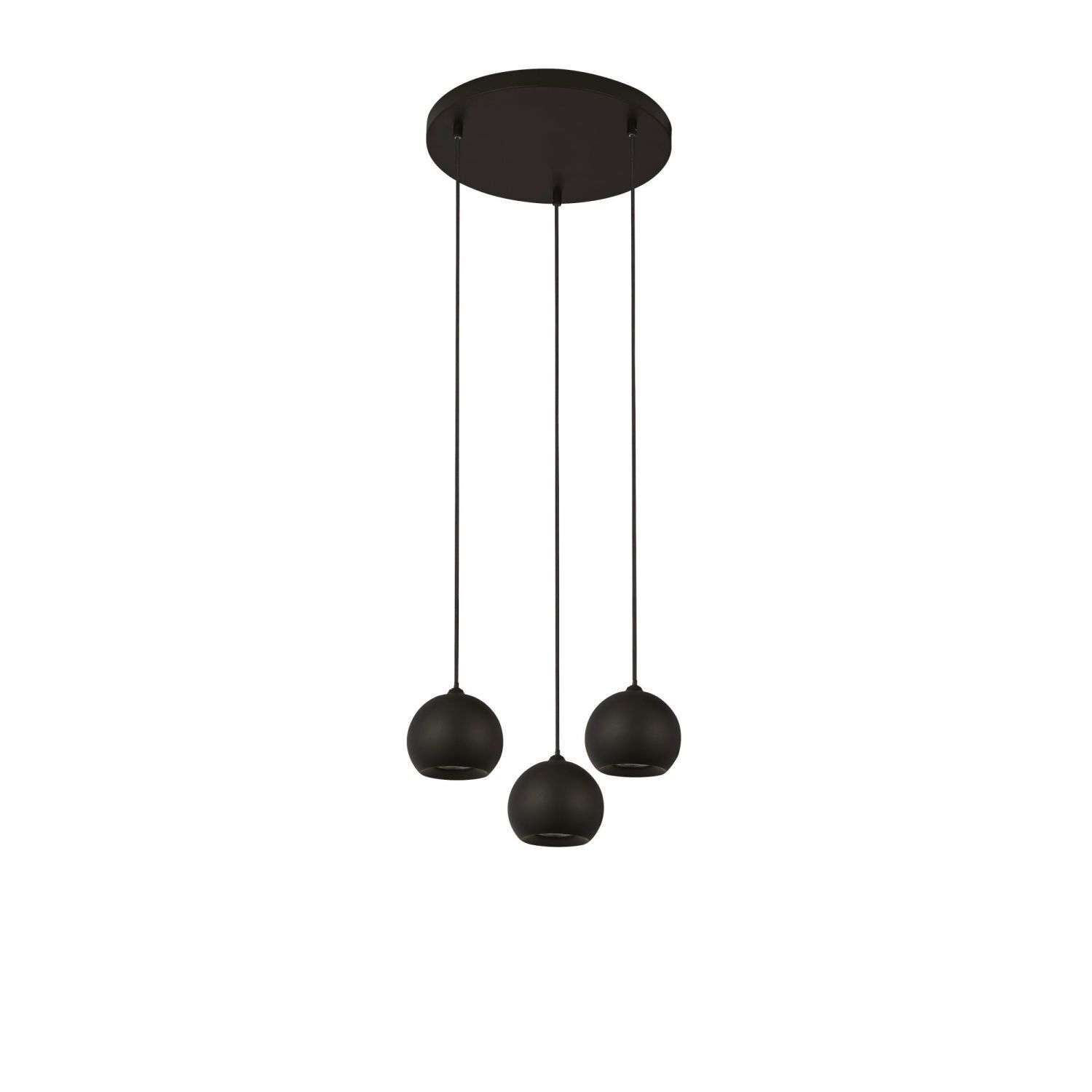 Lampe à suspendre 3 flammes Noir GU10 Ø 39 cm Métal