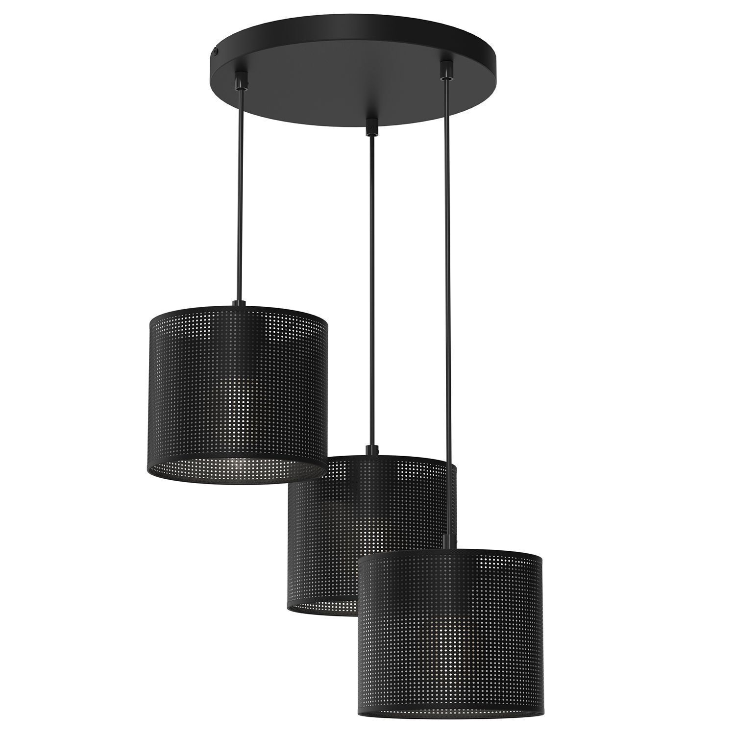 Suspension Métal Noir Ø45 cm E27 Loft 3 flammes